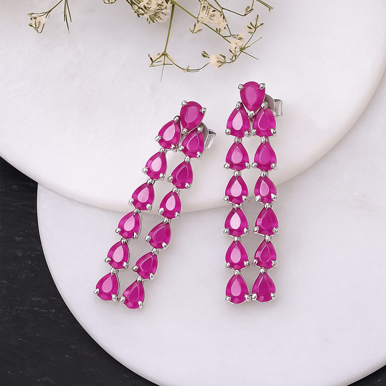 Ruby Vine Statement Earrings