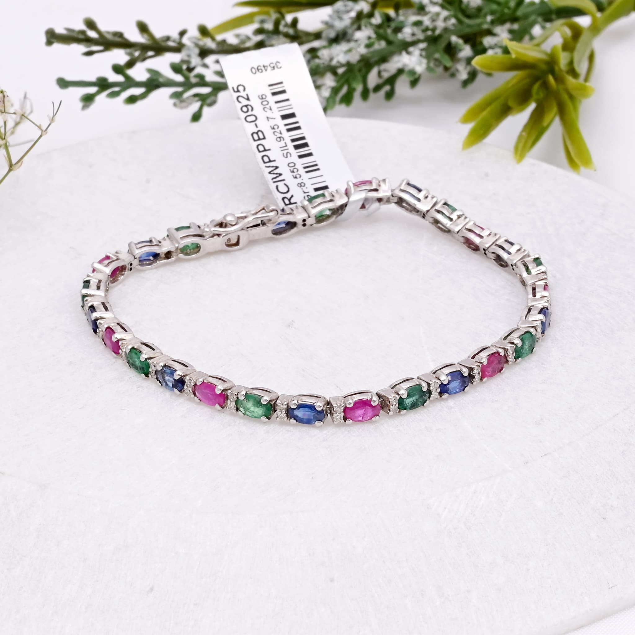 Trinity Luxe Ruby Emerald Sapphire Bracelet