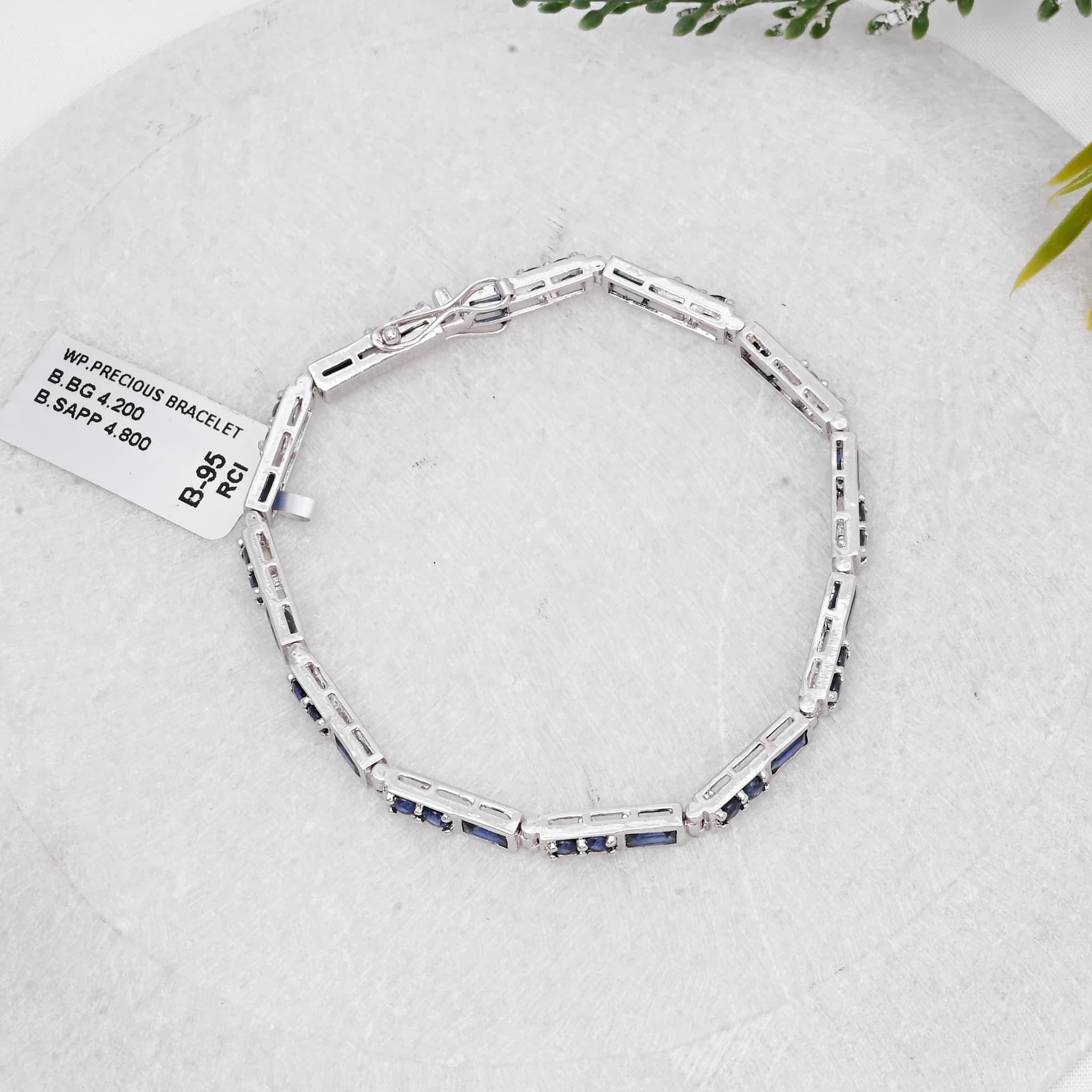 Royal Geometry Blue Sapphire Bracelet