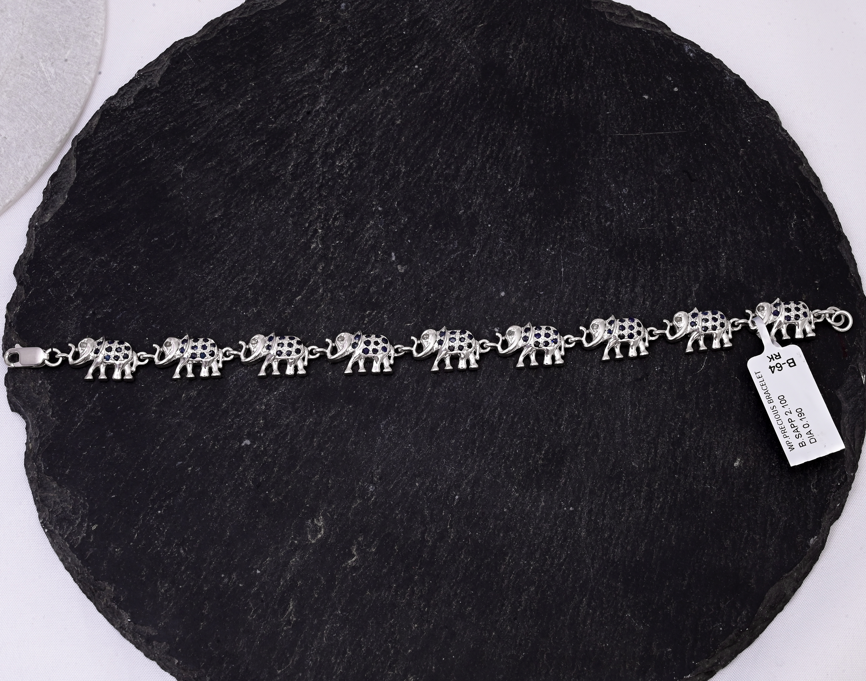 Midnight Jaipur Elephant Sapphire Bracelet