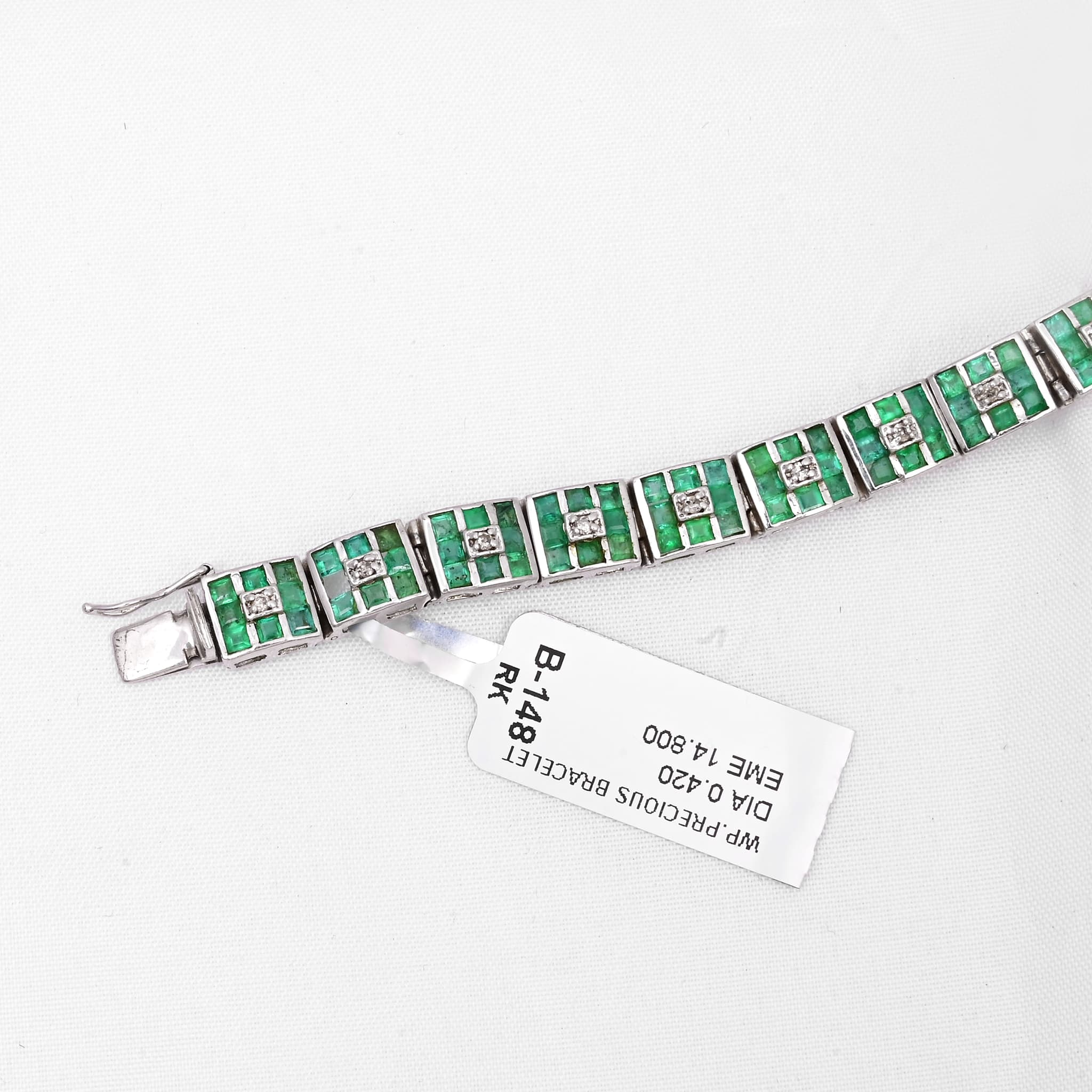 Regal Emerald Grid Diamond Bracelet alternate view