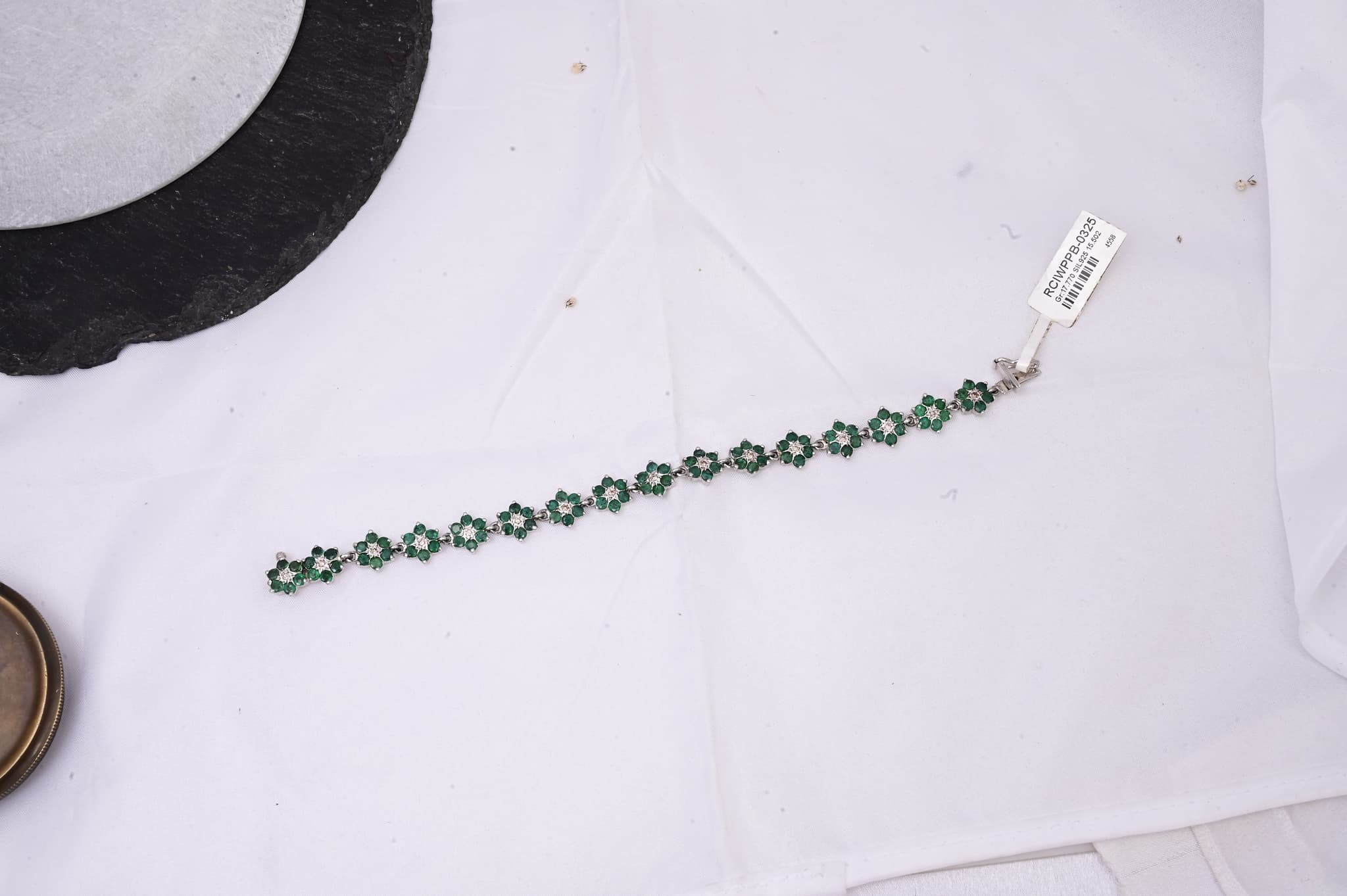 Emerald Floral Diamond Bracelet