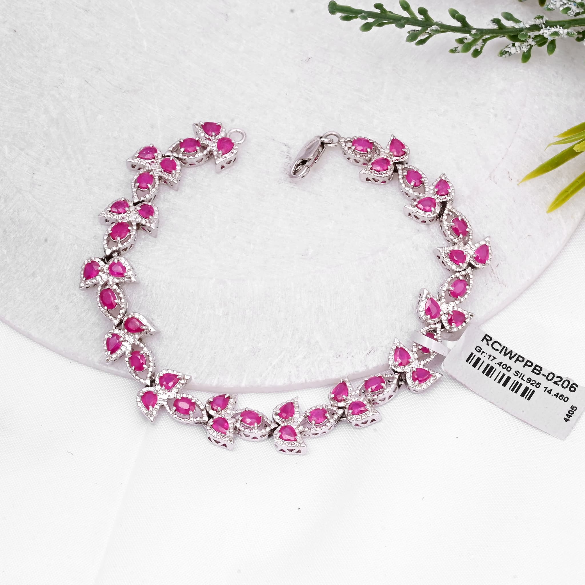 Rosé Petal Ruby Diamond Bracelet