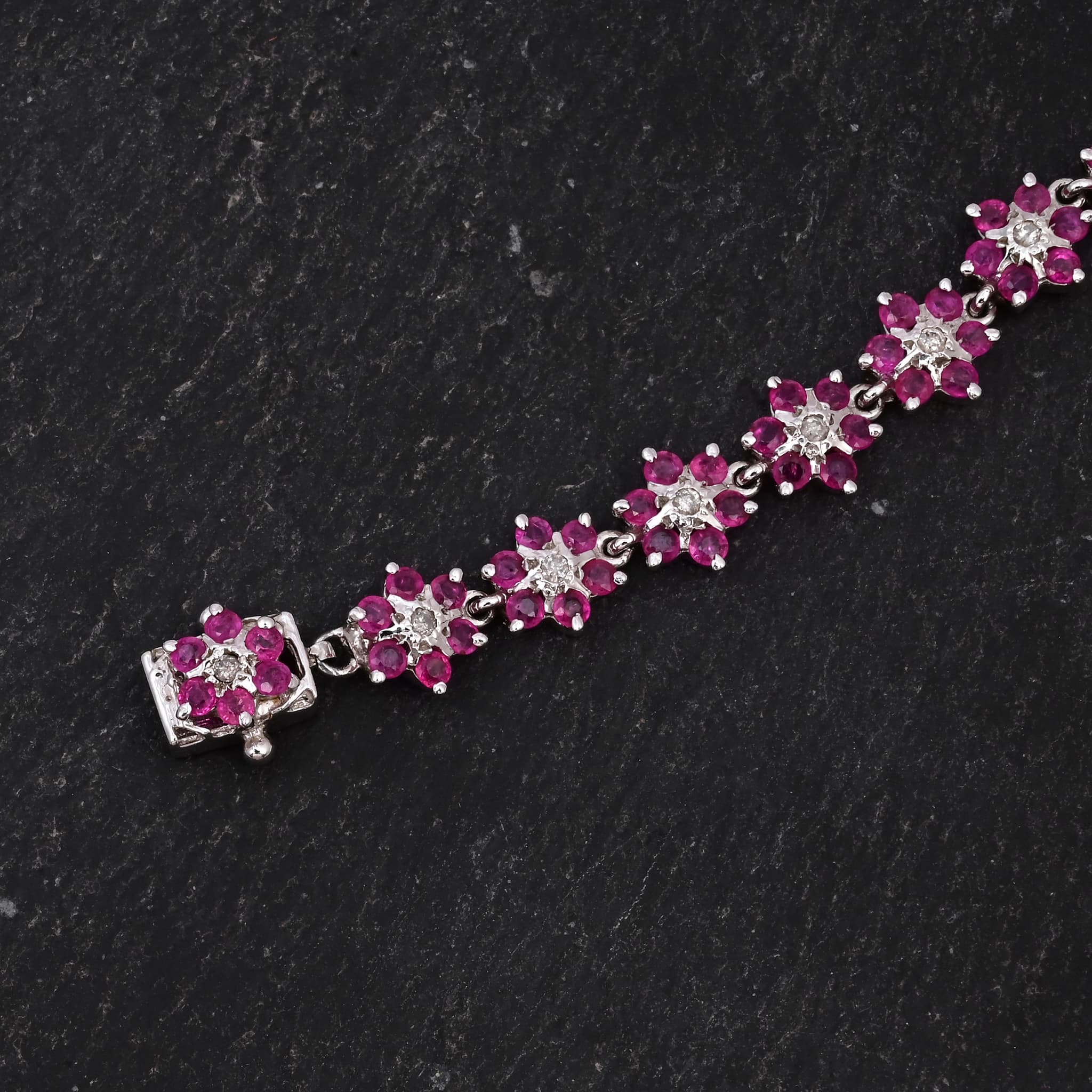 Ruby Blossom Diamond Bracelet