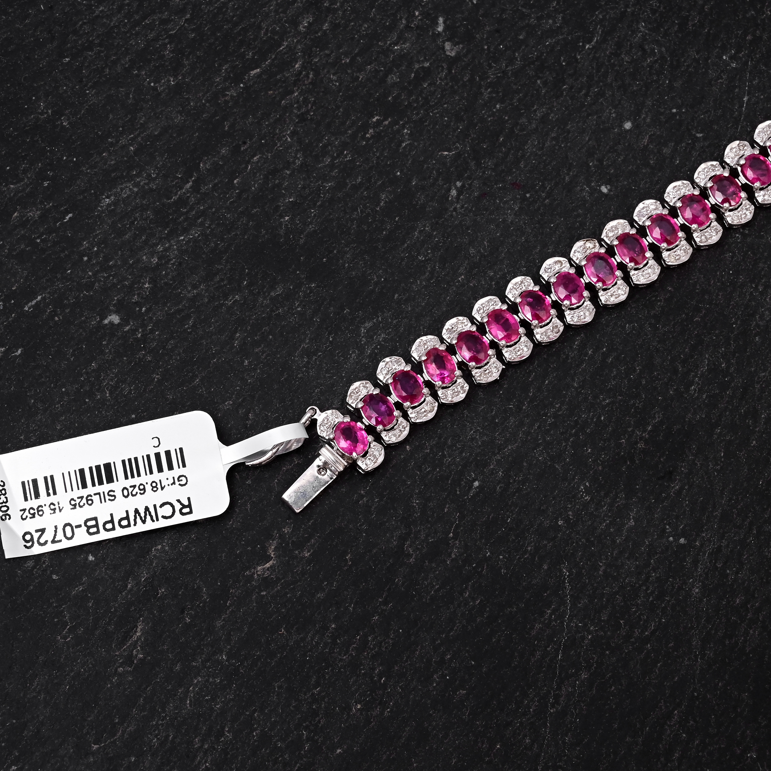 Ruby Royale Halo Tennis Bracelet