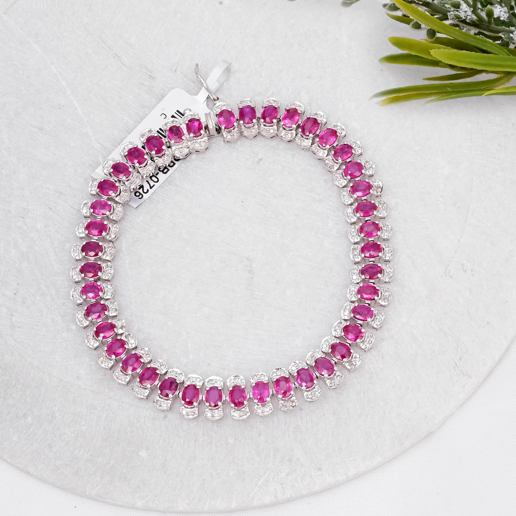 Ruby Royale Halo Tennis Bracelet