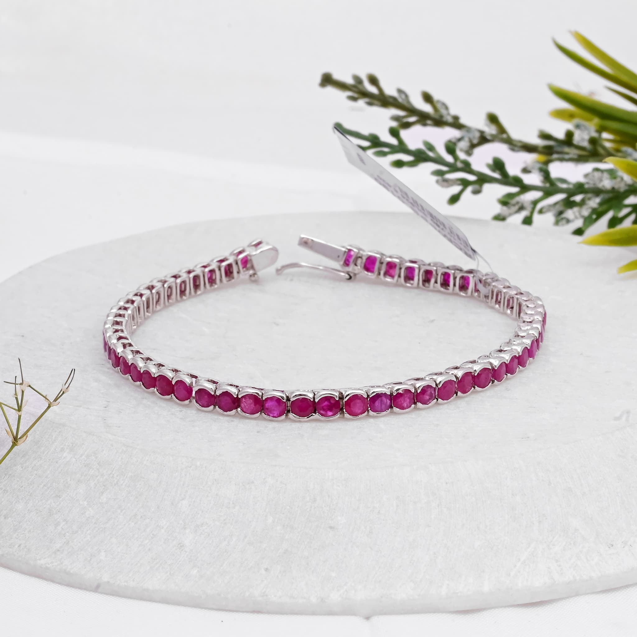Crimson Luxe Half Bezel Ruby Bracelet