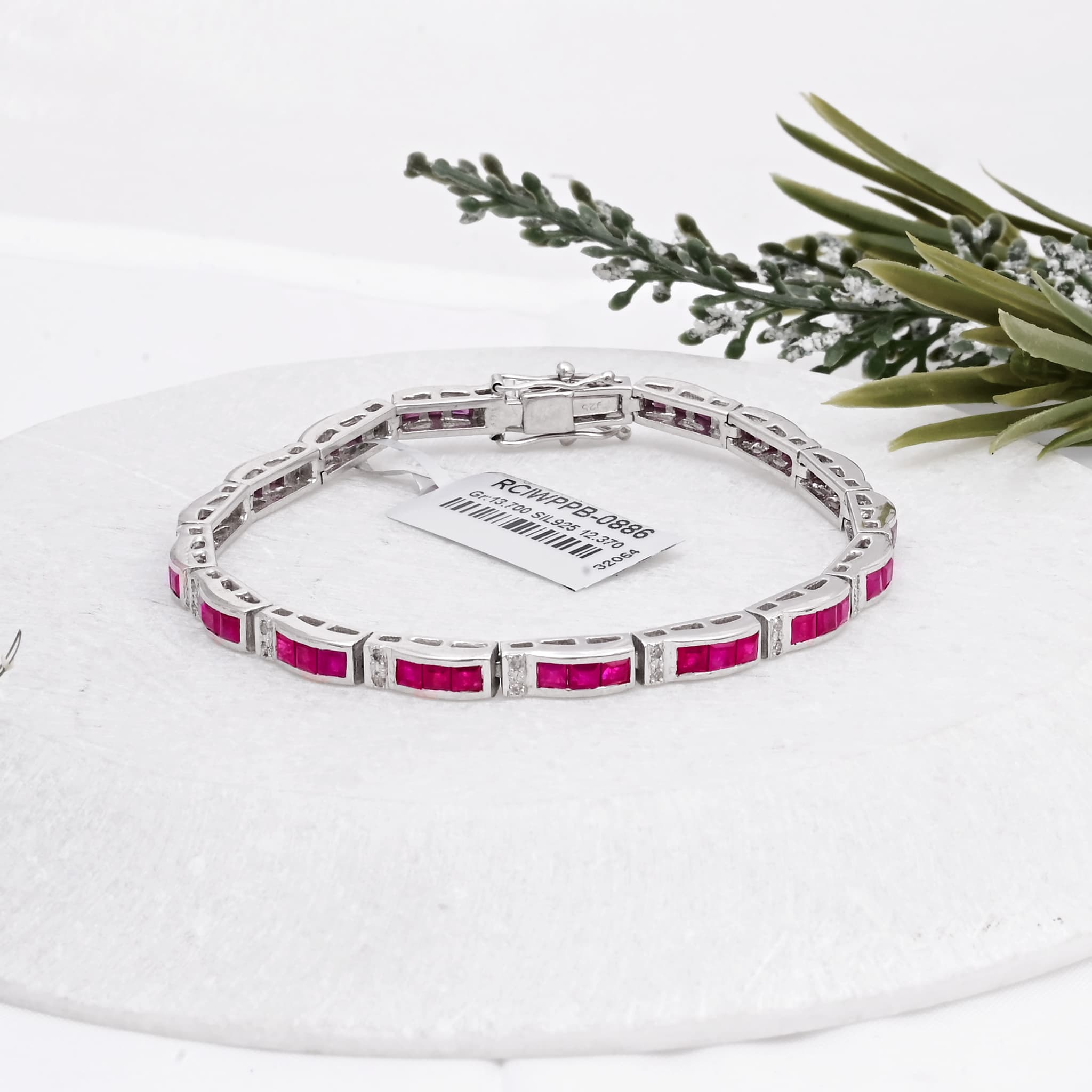 Regal Line Ruby Diamond Bracelet