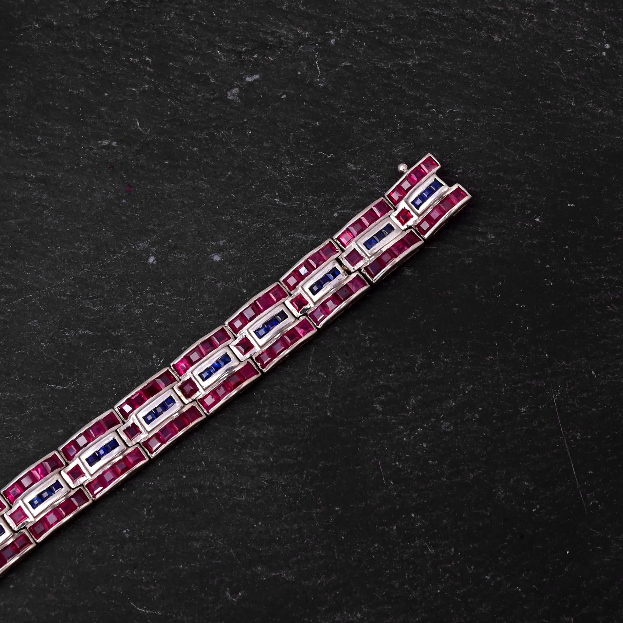 Royal Mosaic Ruby Sapphire Bracelet