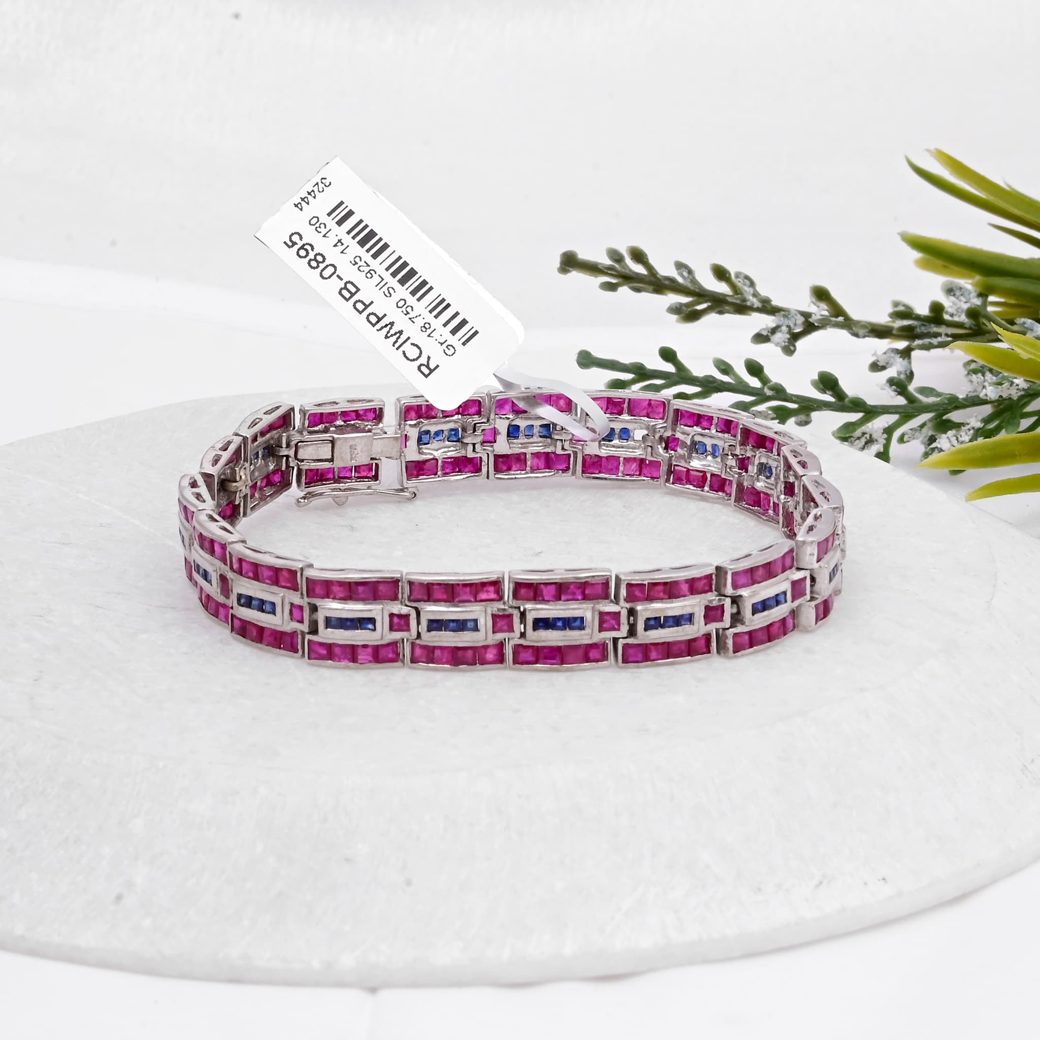 Royal Mosaic Ruby Sapphire Bracelet