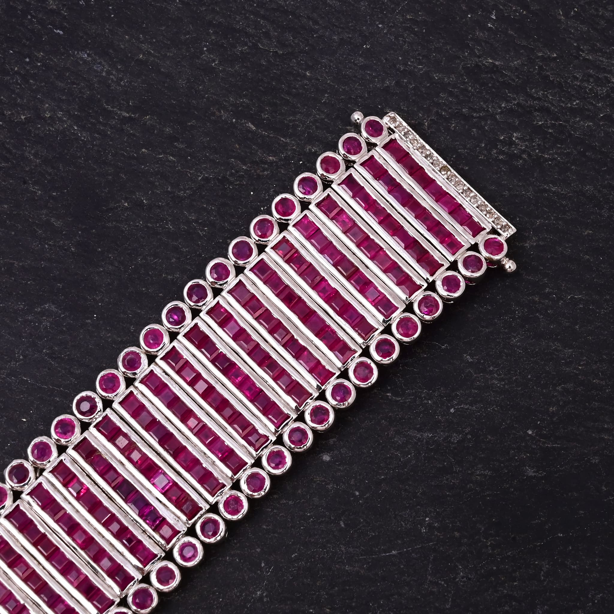 Majestic Ruby Palace Cuff Bracelet