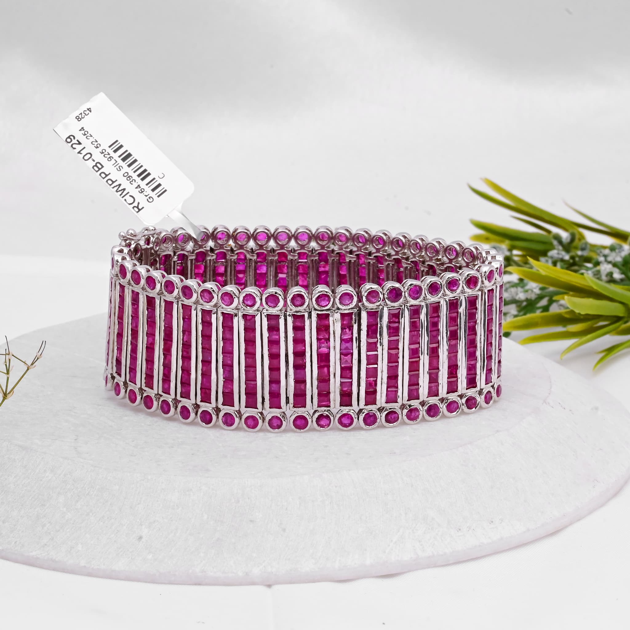 Majestic Ruby Palace Cuff Bracelet