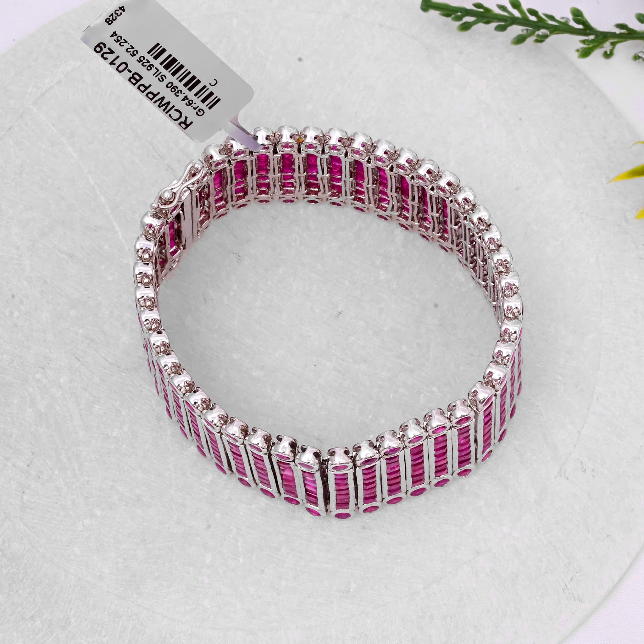 Majestic Ruby Palace Cuff Bracelet