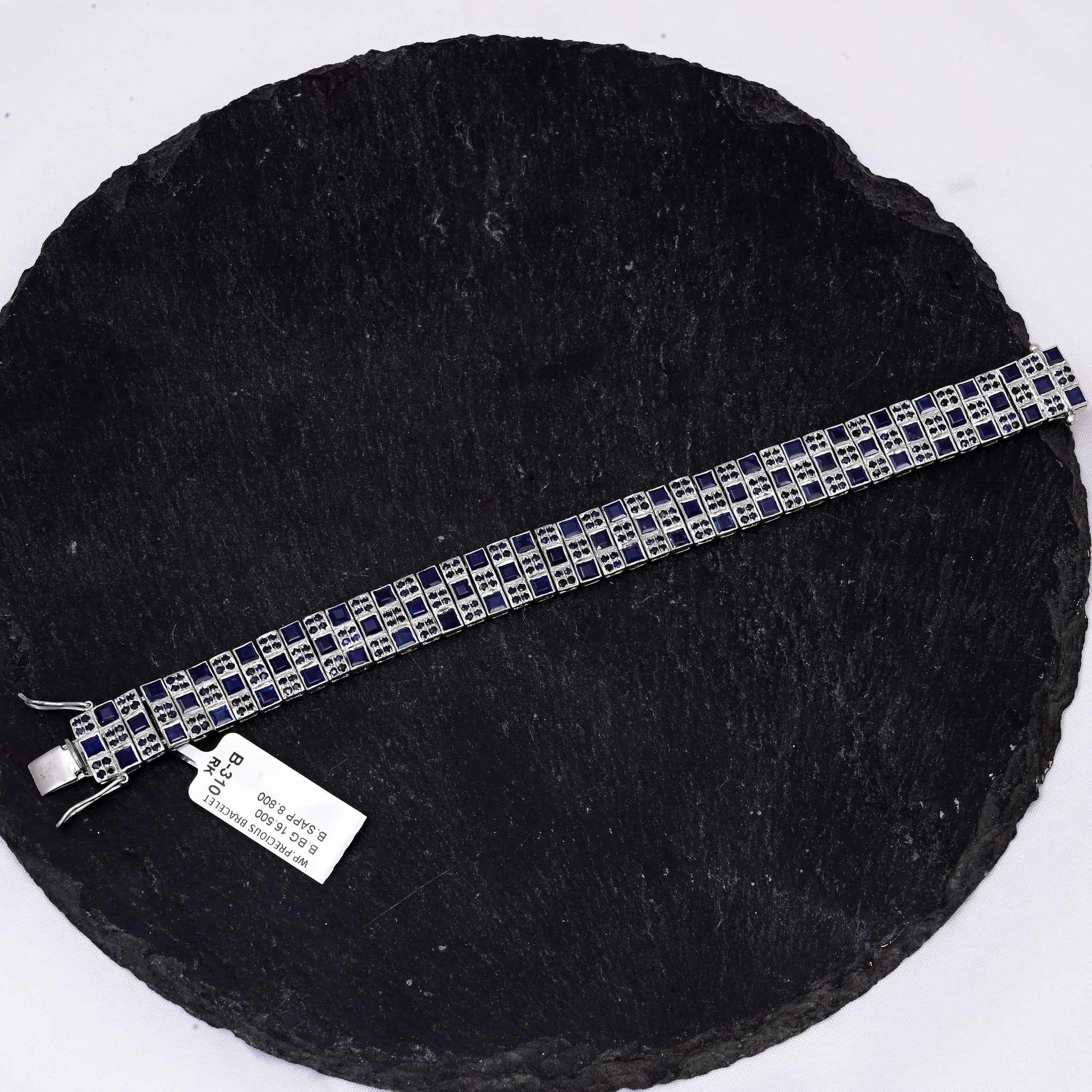 Geometric Sapphire Link Bracelet
