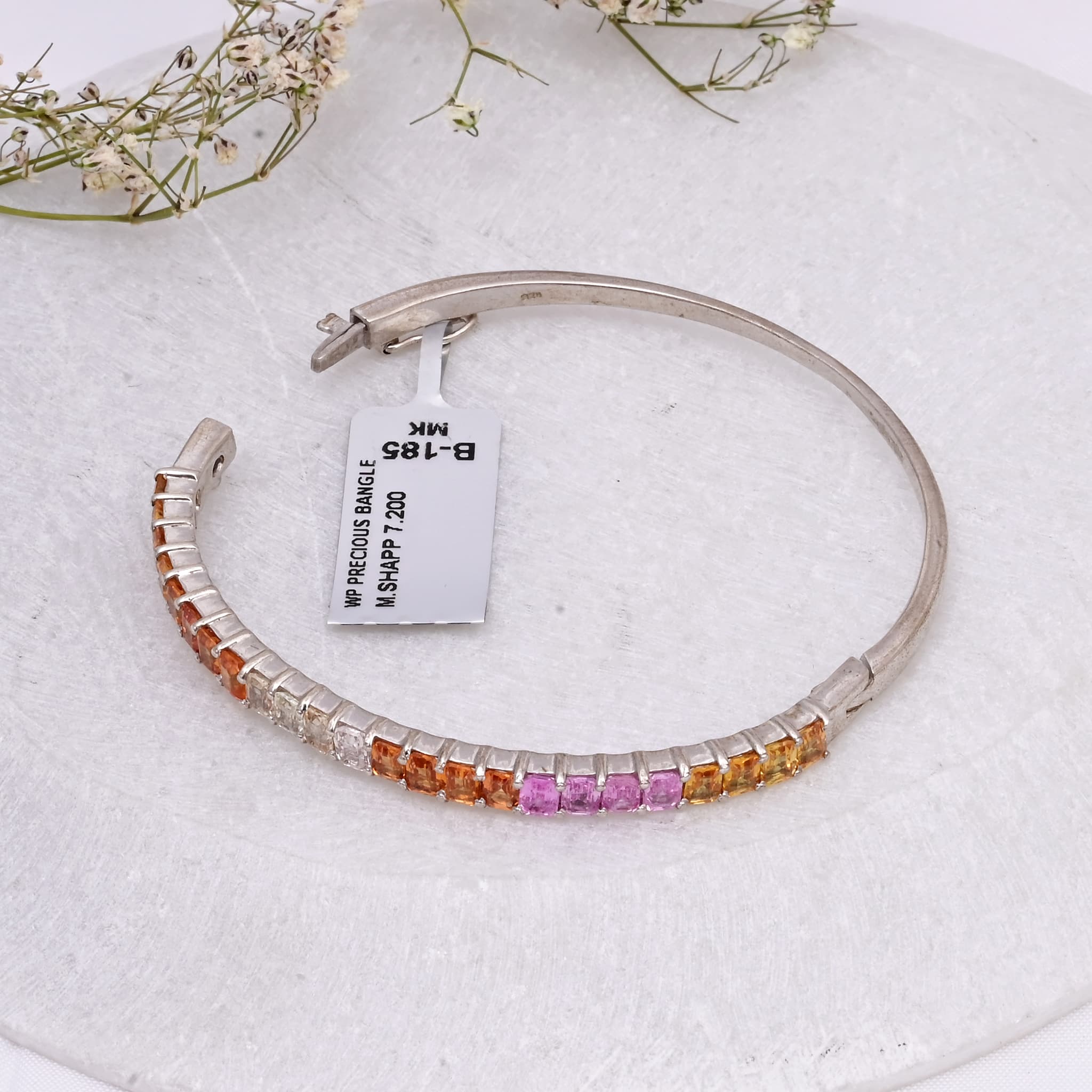 Sunset Rainbow Sapphire Bangle