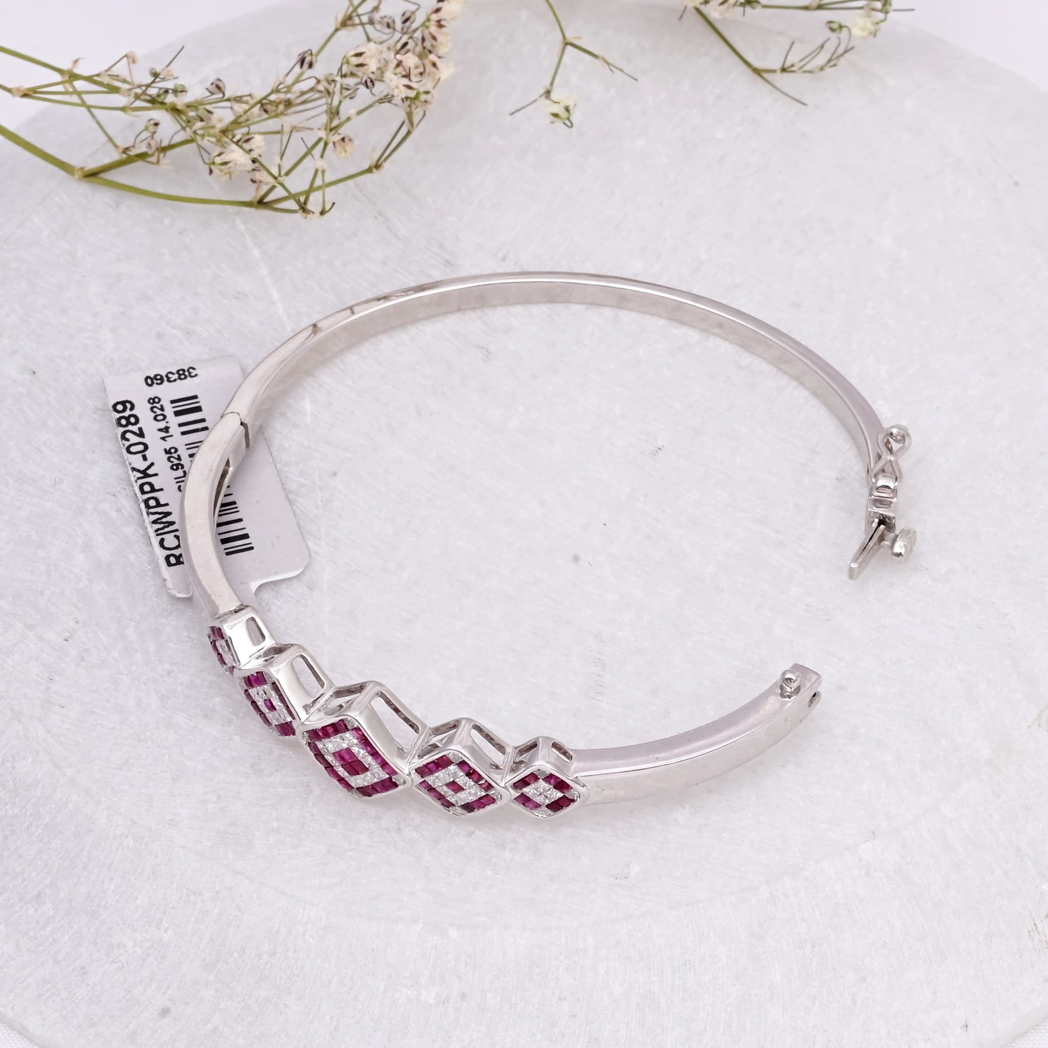 Ruby Royale Geometric Diamond Bangle alternate view