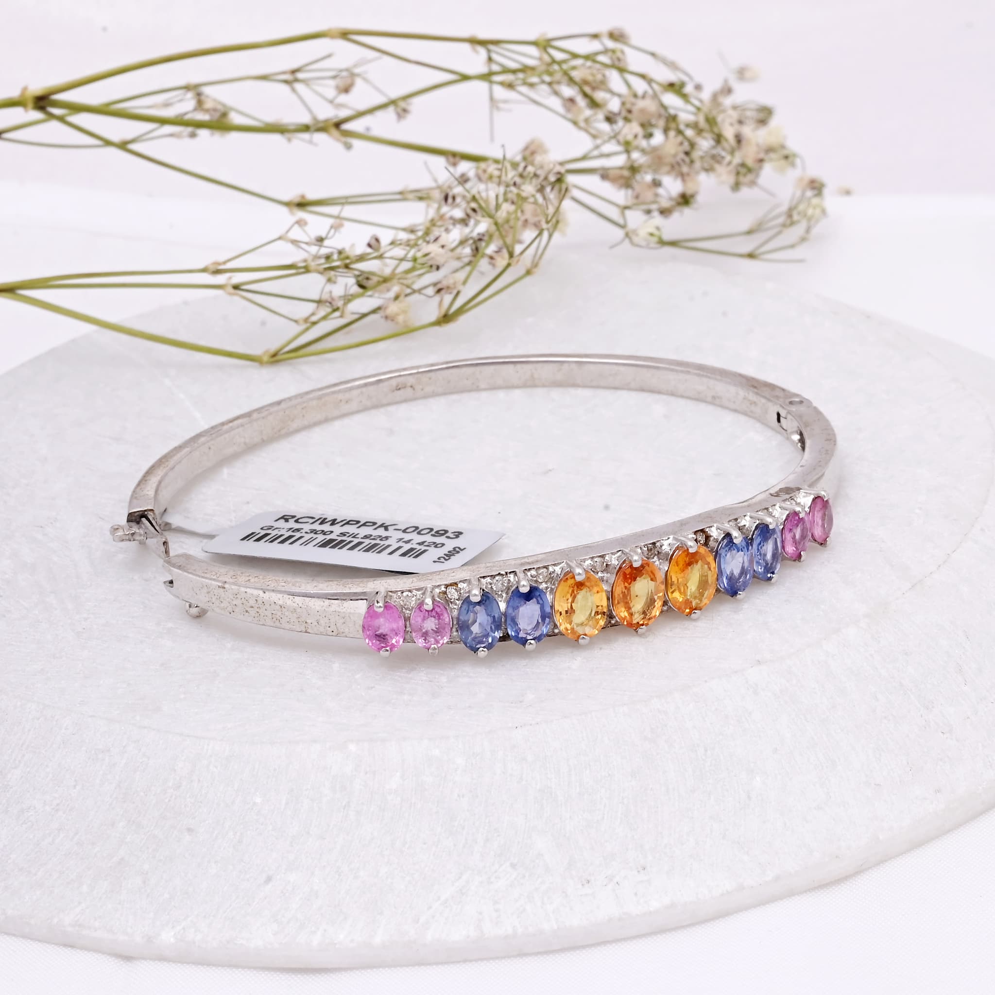 Pastel Sapphire Diamond Bangle