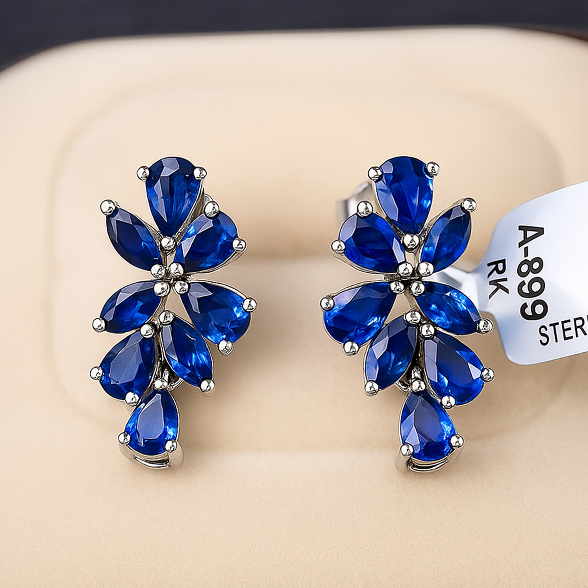 Royal Bloom Sapphire Earrings alternate view