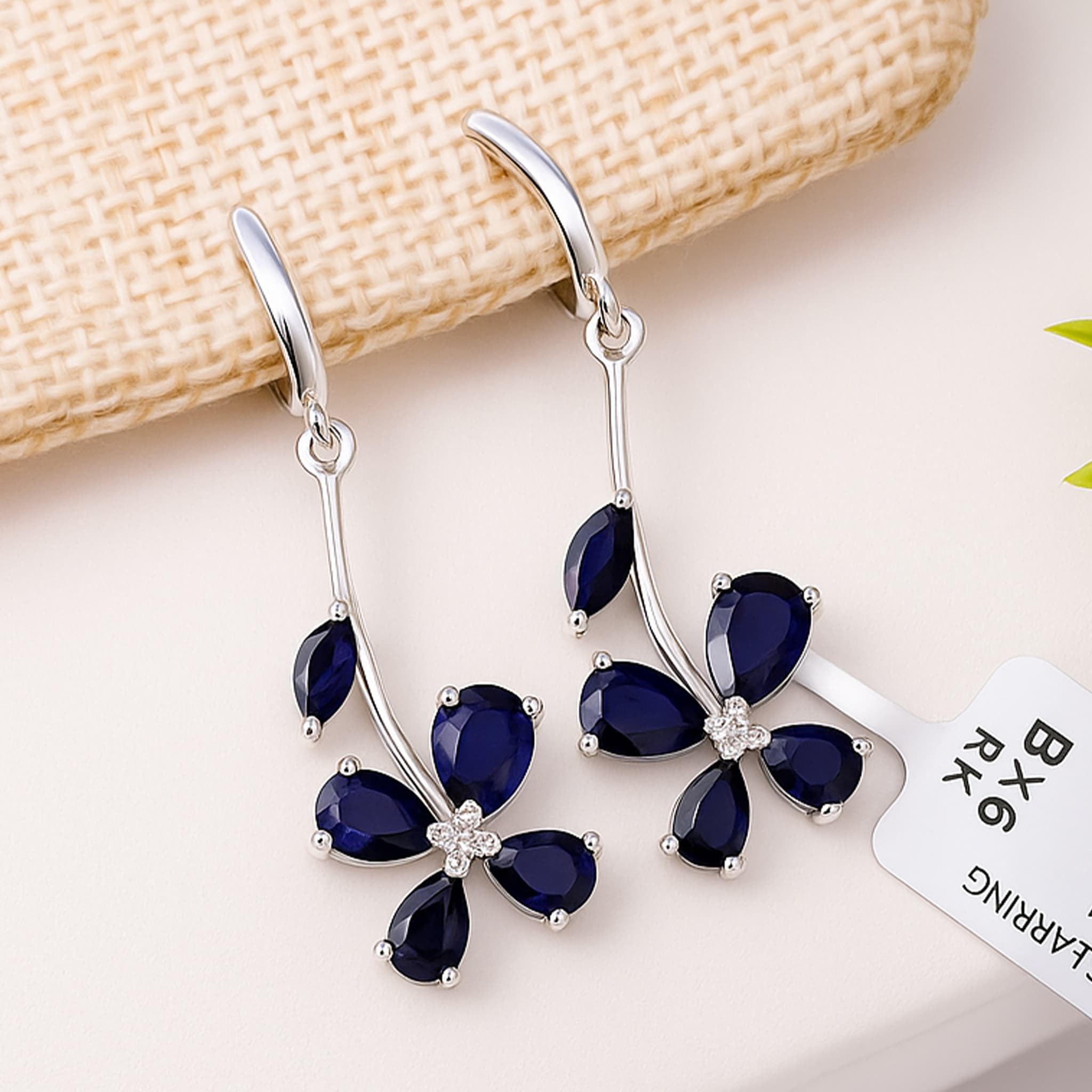Sapphire Blossom Drop Earrings