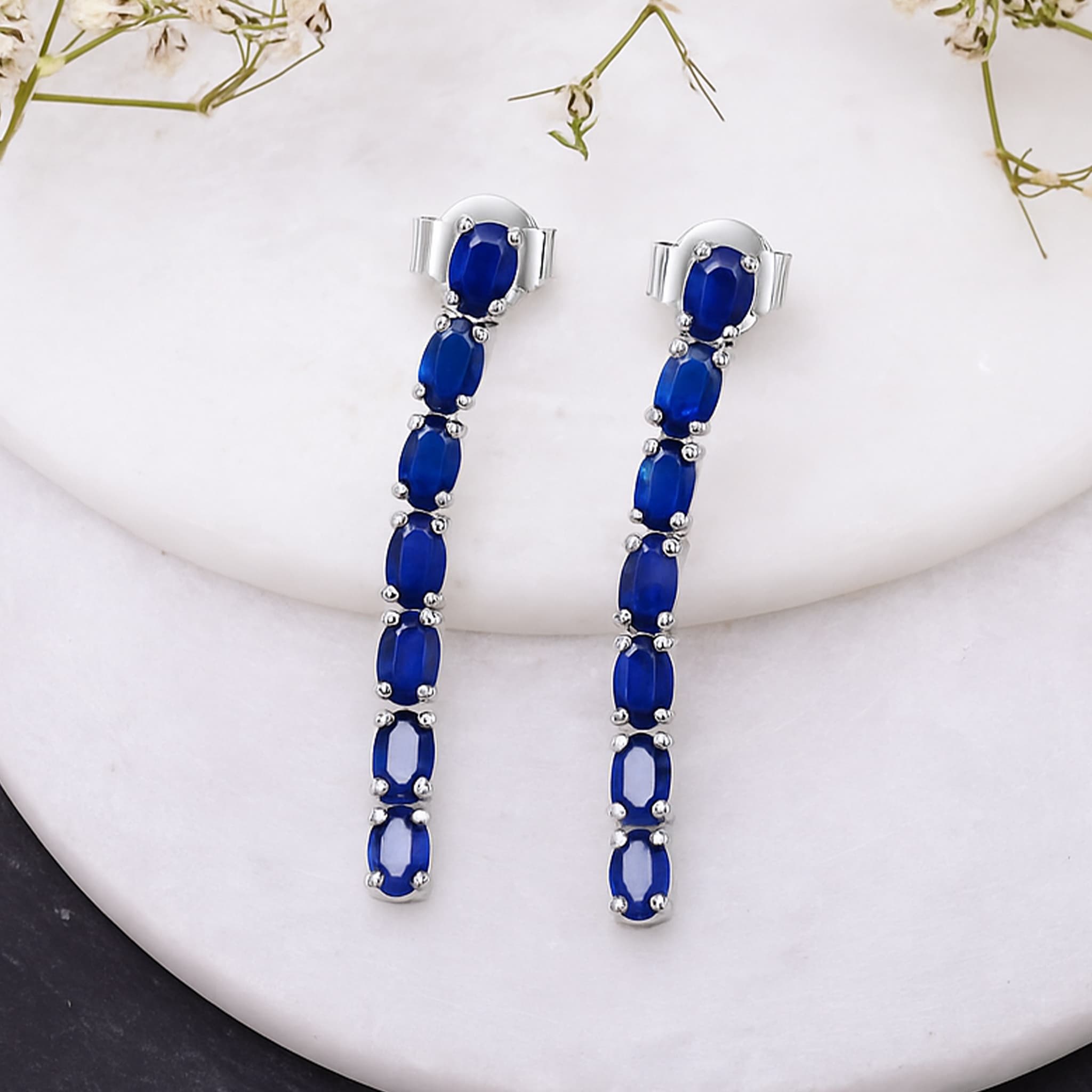 Midnight Sapphire Cascade Earrings alternate view