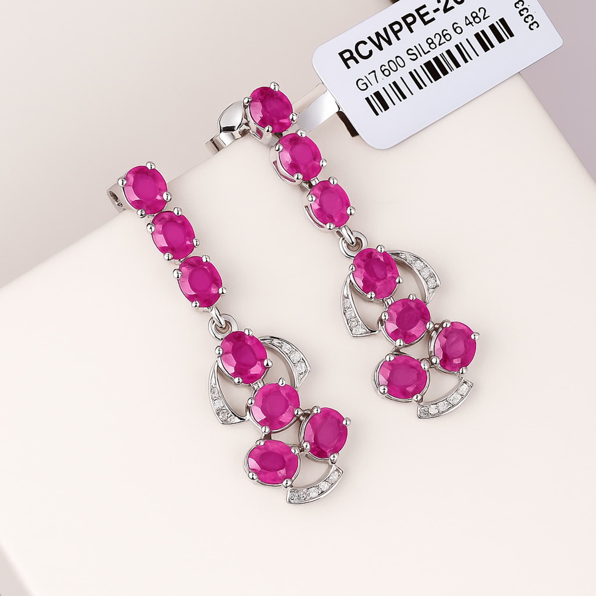 Royal Ruby Cascade Earrings alternate view