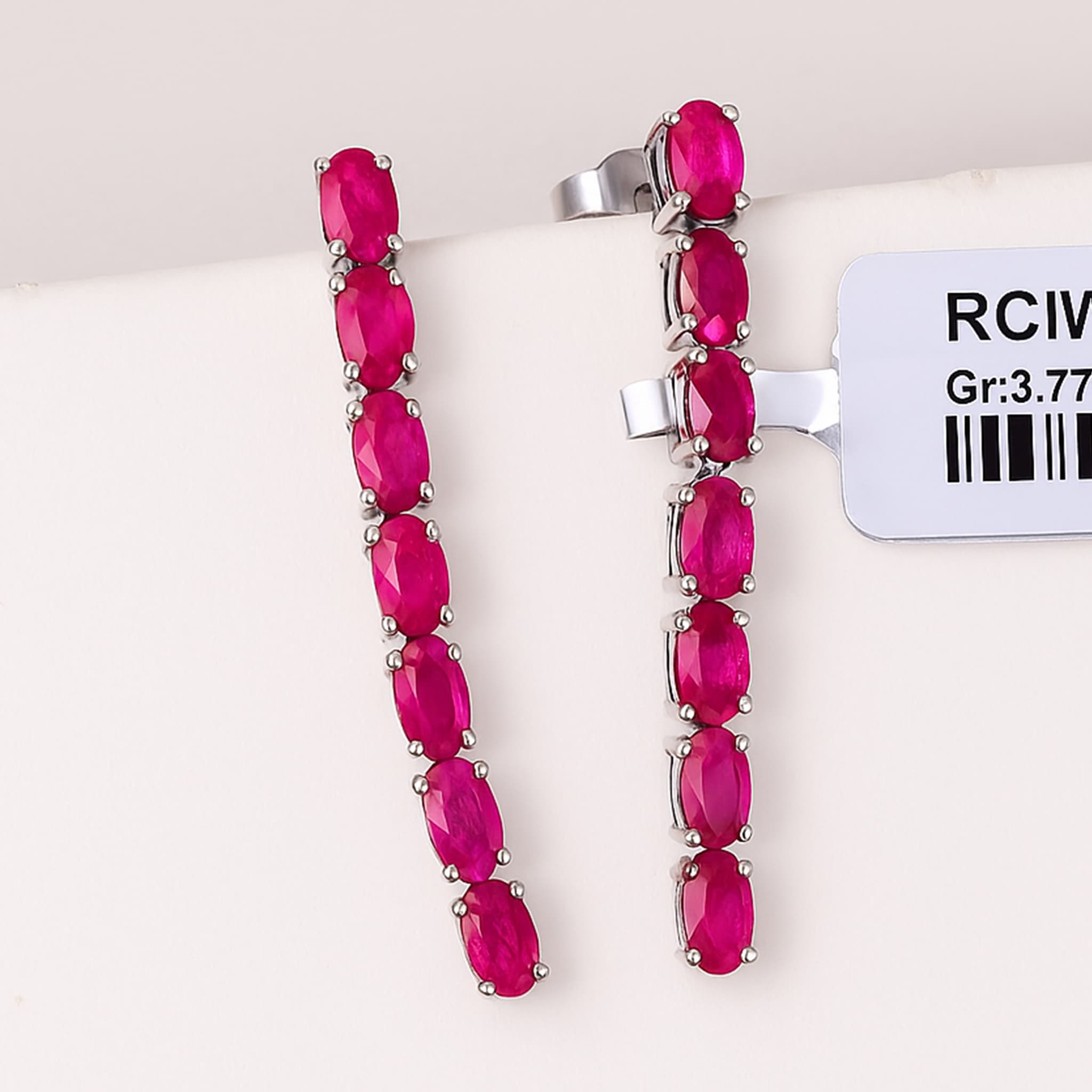 Ruby Line Drop Earrings
