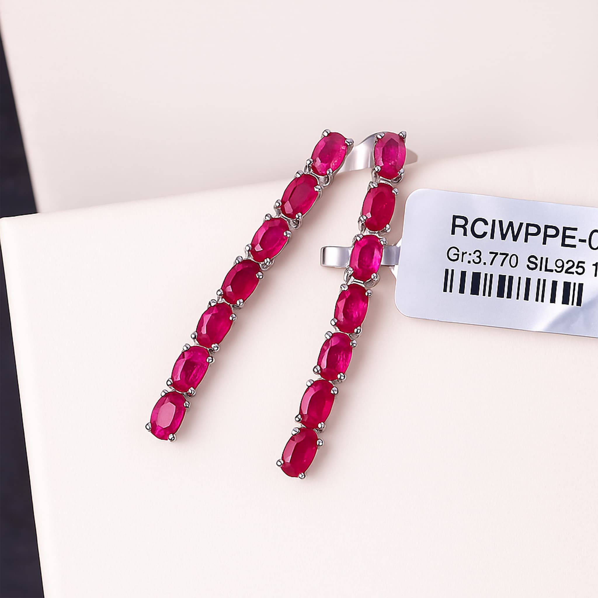 Ruby Line Drop Earrings