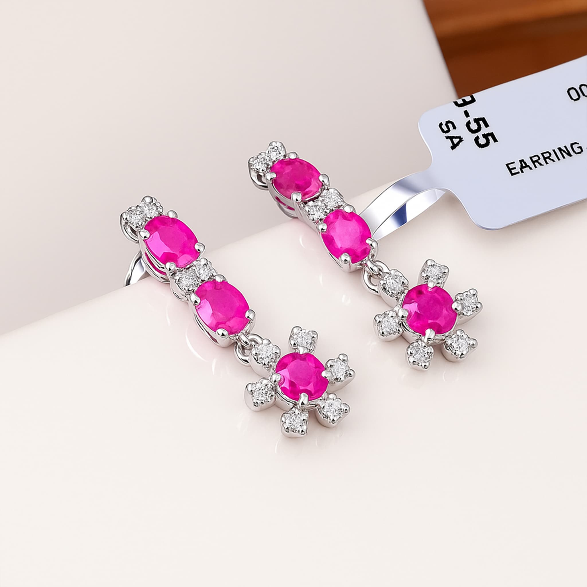 Ruby Blossom Diamond Accent Earrings