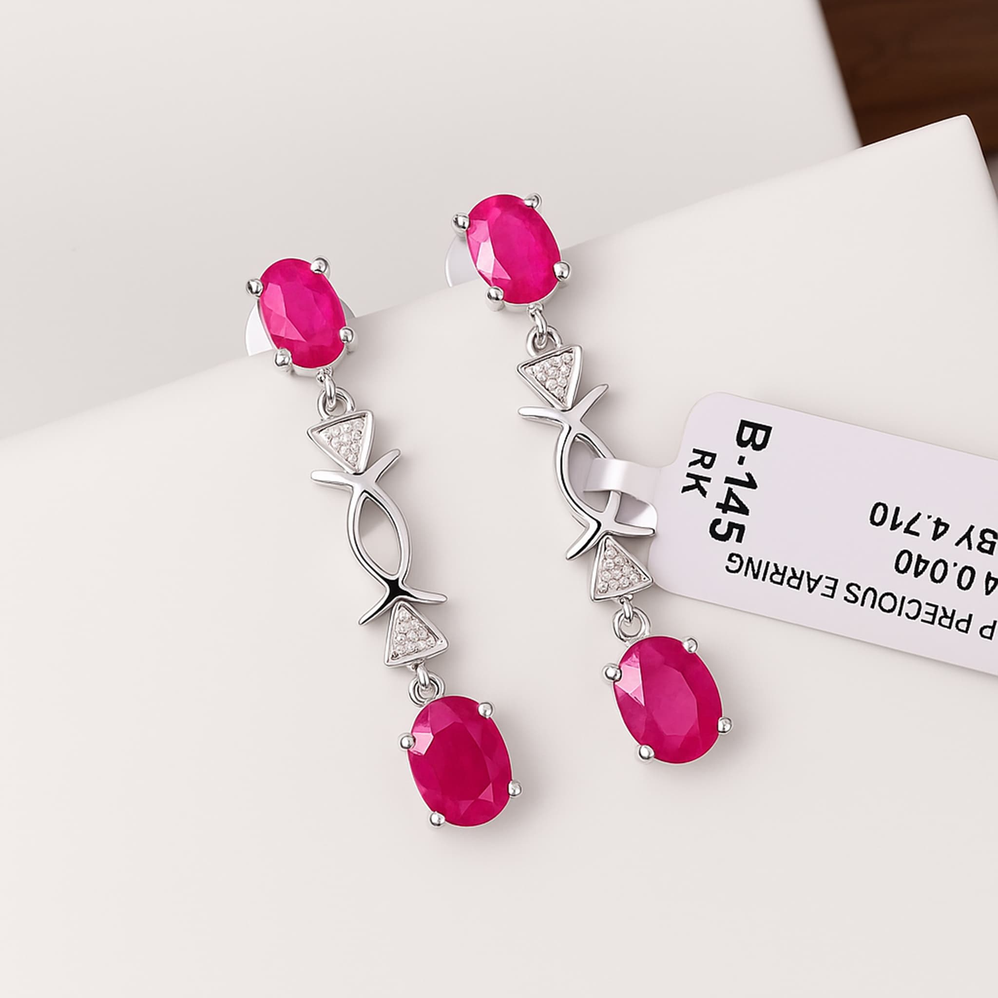 Ruby Infinity Drop Earrings alternate view