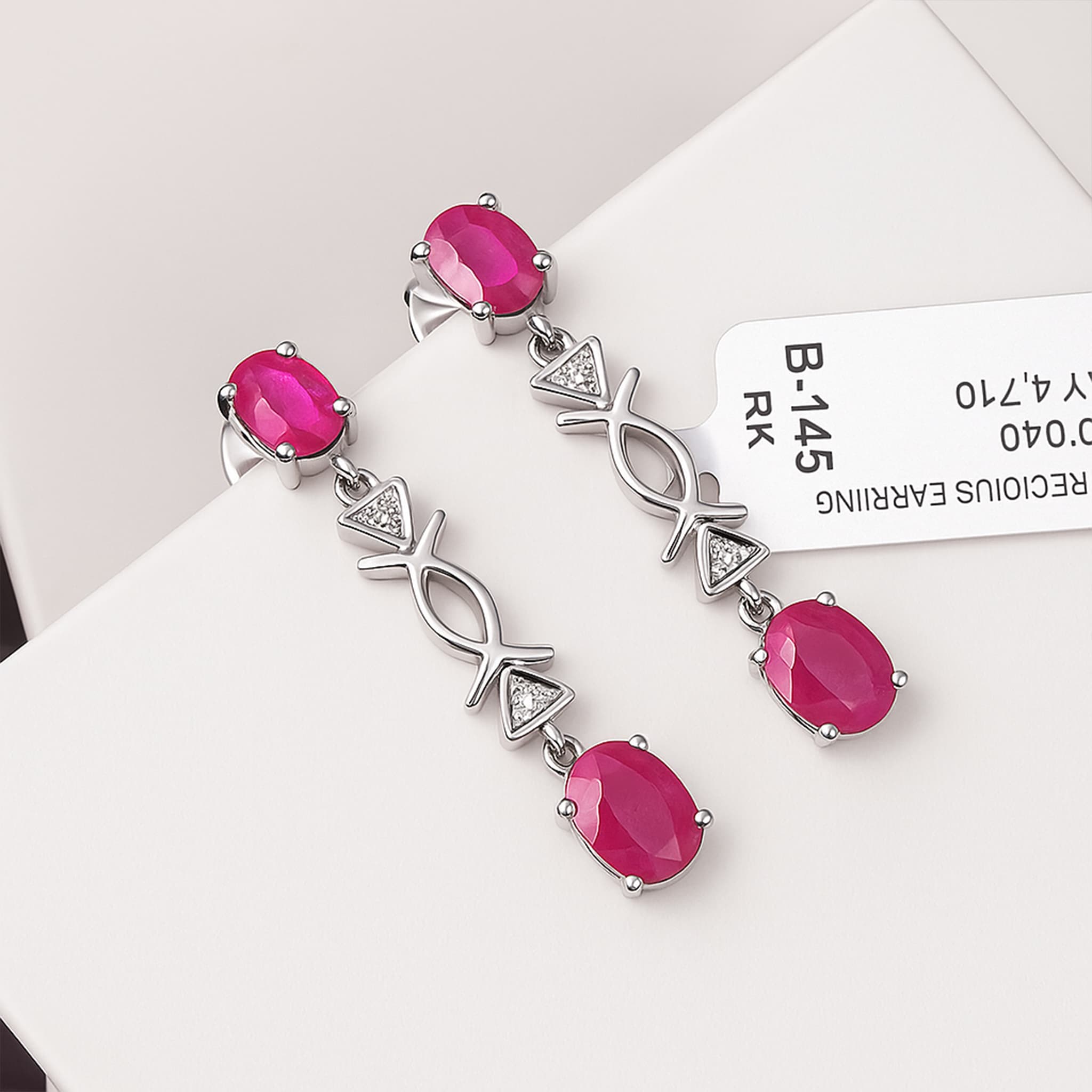 Ruby Infinity Drop Earrings