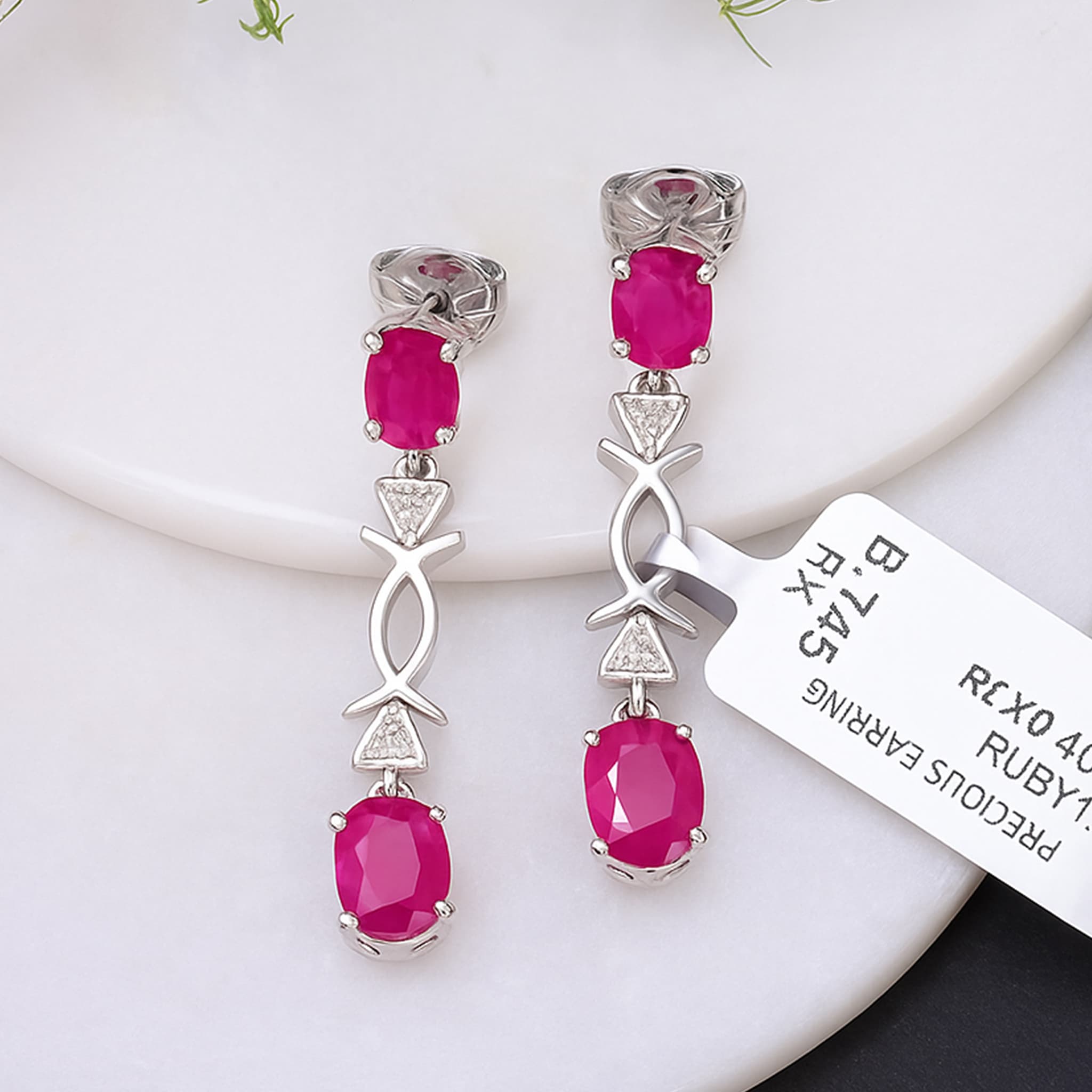 Ruby Infinity Drop Earrings