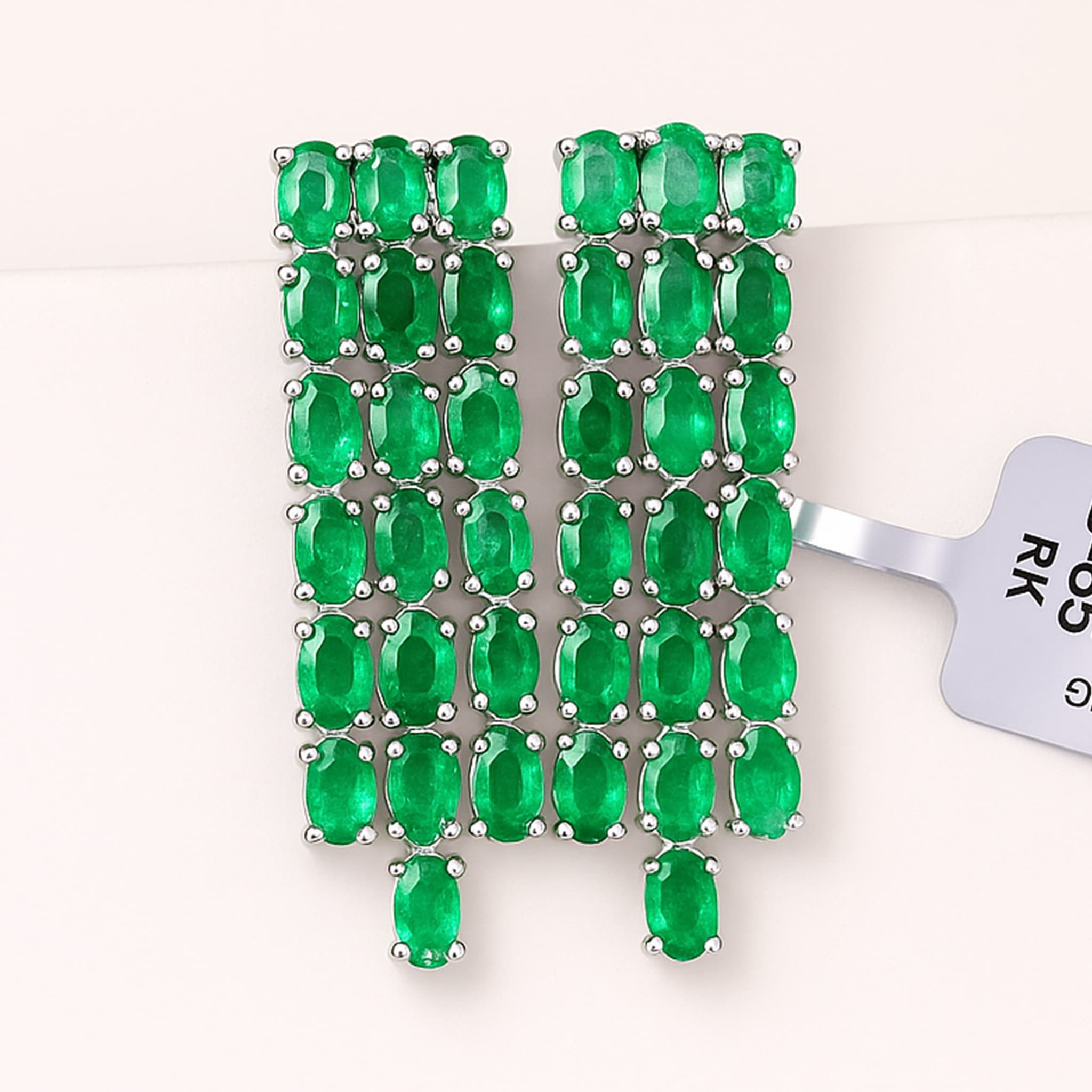 Emerald Waterfall Statement Earrings