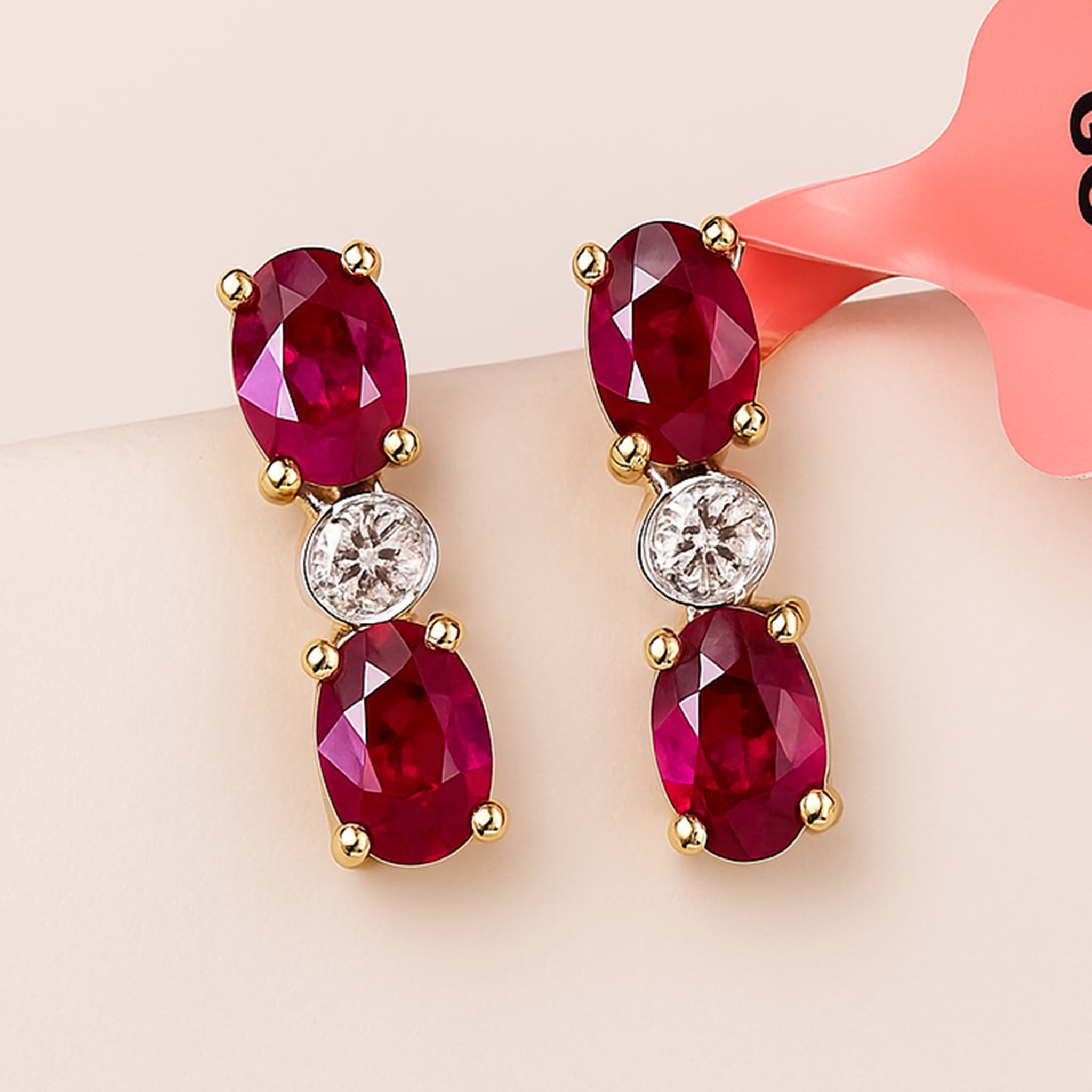 Veloura Ruby Diamond Stud Earrings alternate view