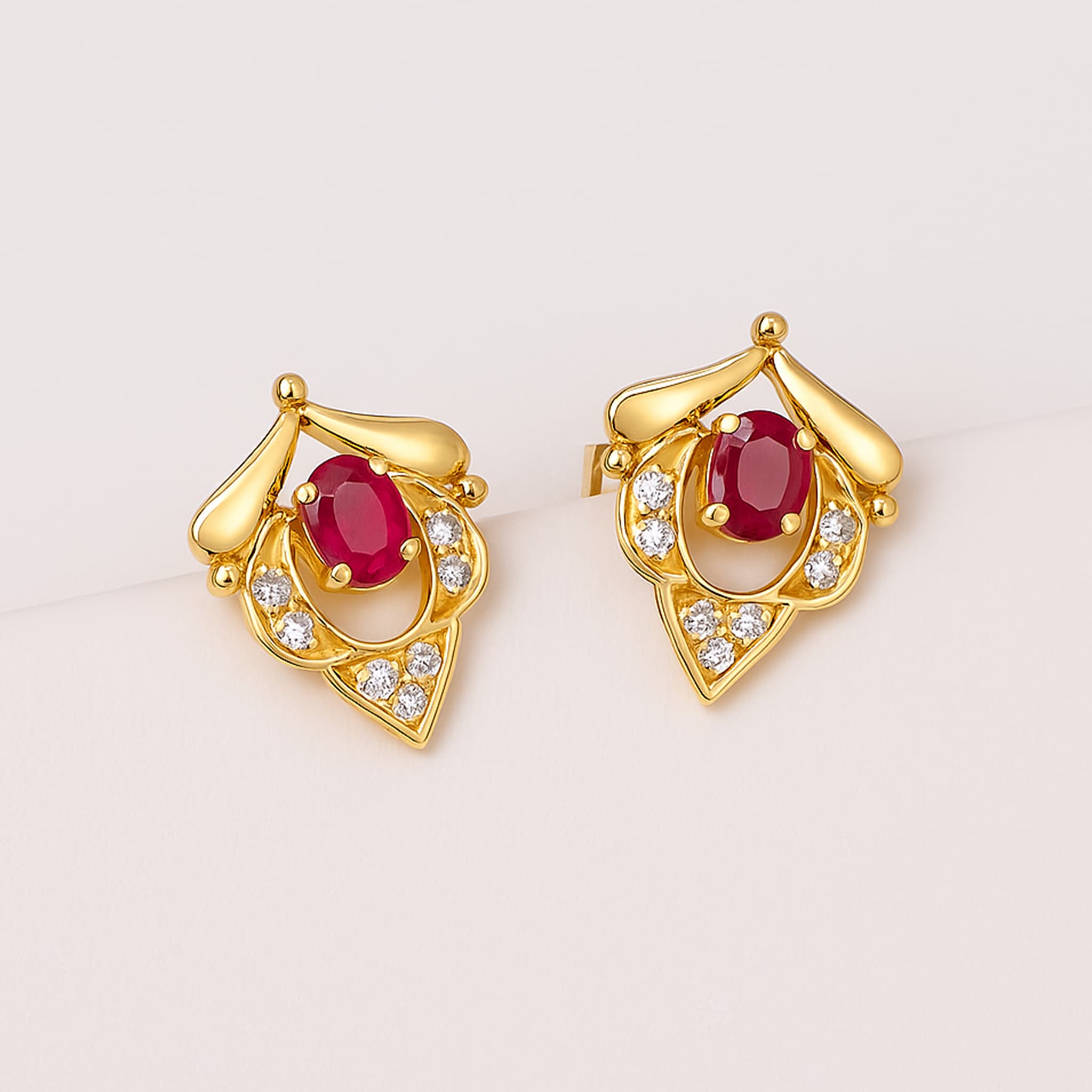 Royal Ruby Diamond Aura Stud Earrings alternate view