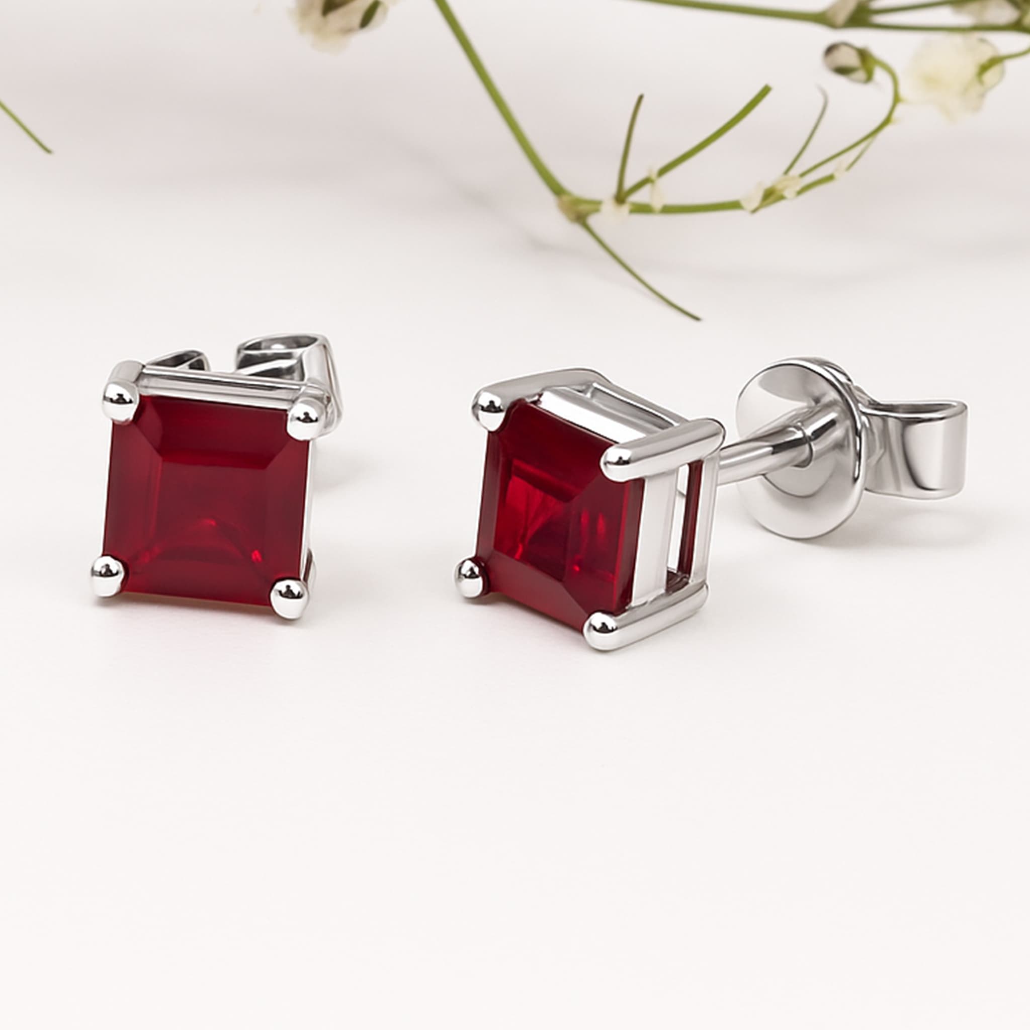 Scarlet Royale Ruby Stud Earrings