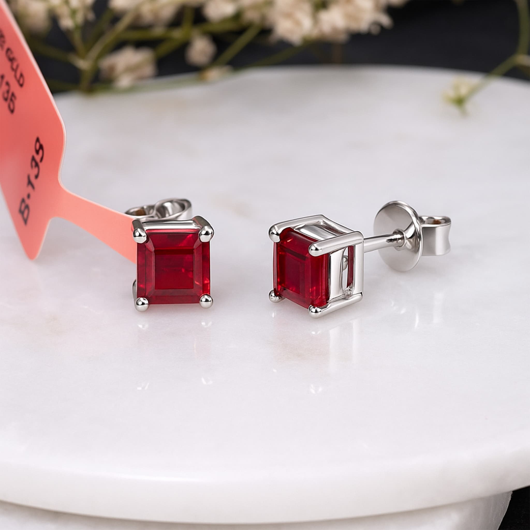 Scarlet Royale Ruby Stud Earrings