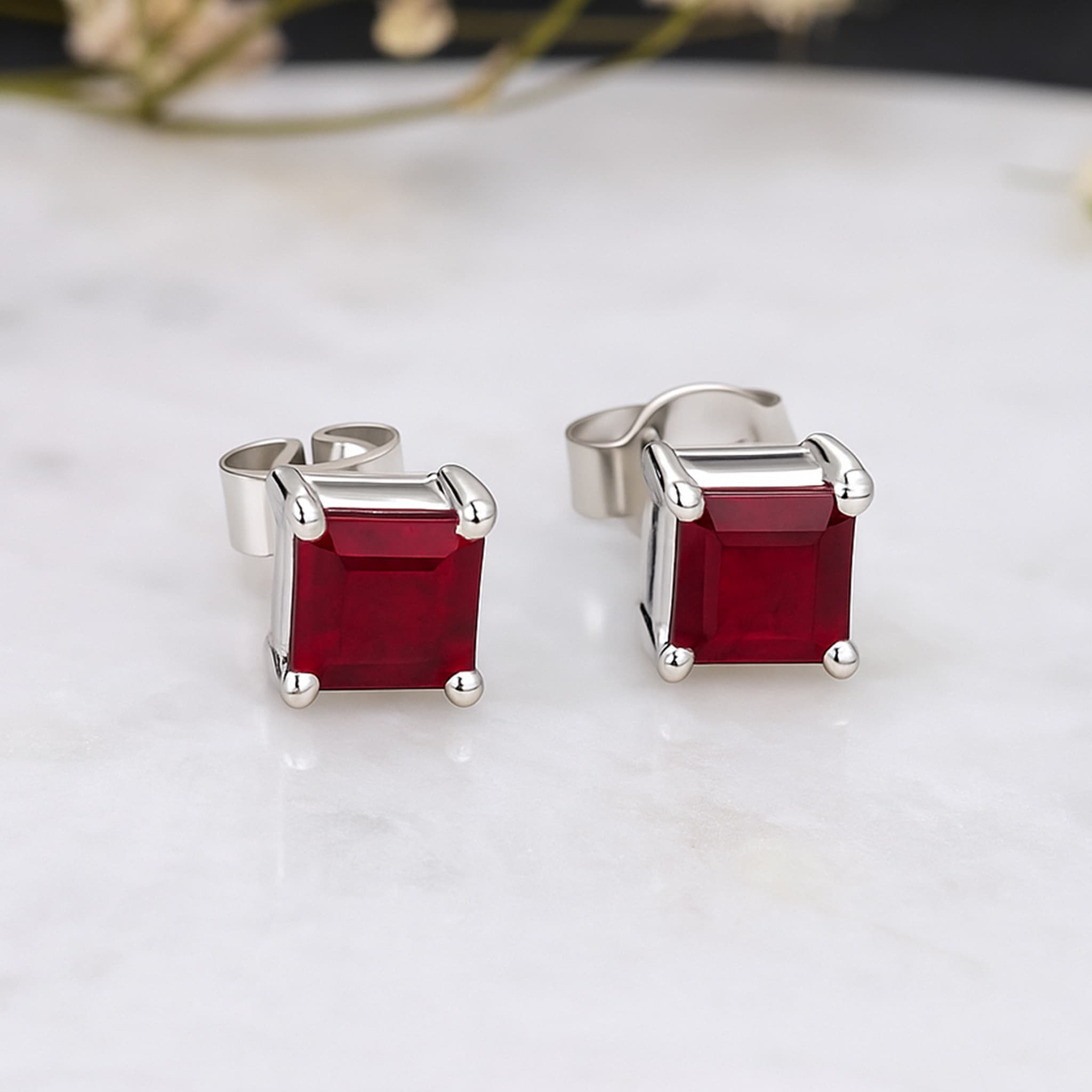 Scarlet Royale Ruby Stud Earrings