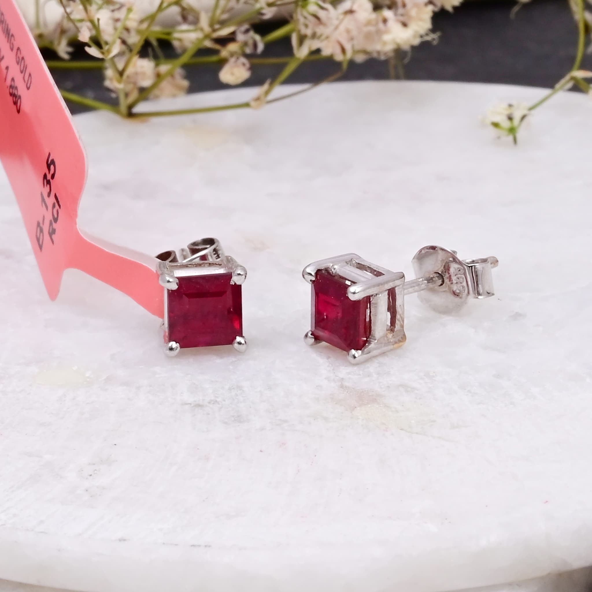 Scarlet Royale Ruby Stud Earrings