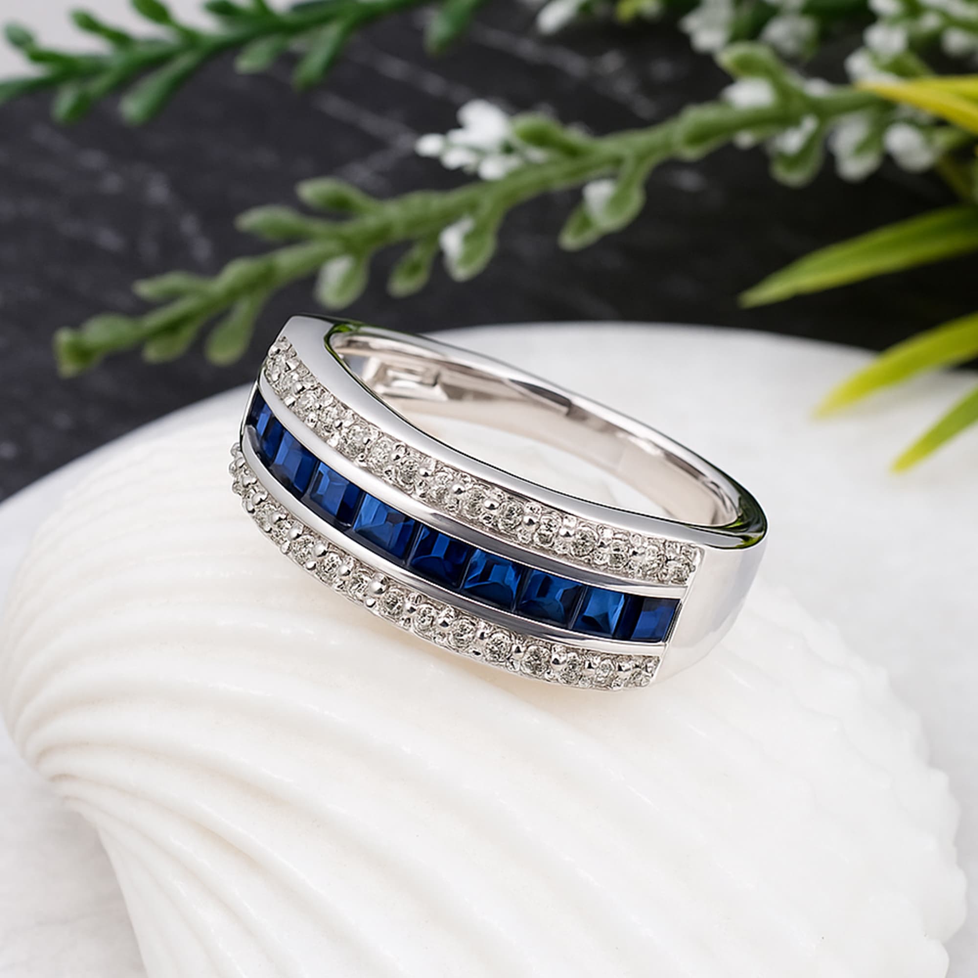 Royal Sapphire Channel Band Ring