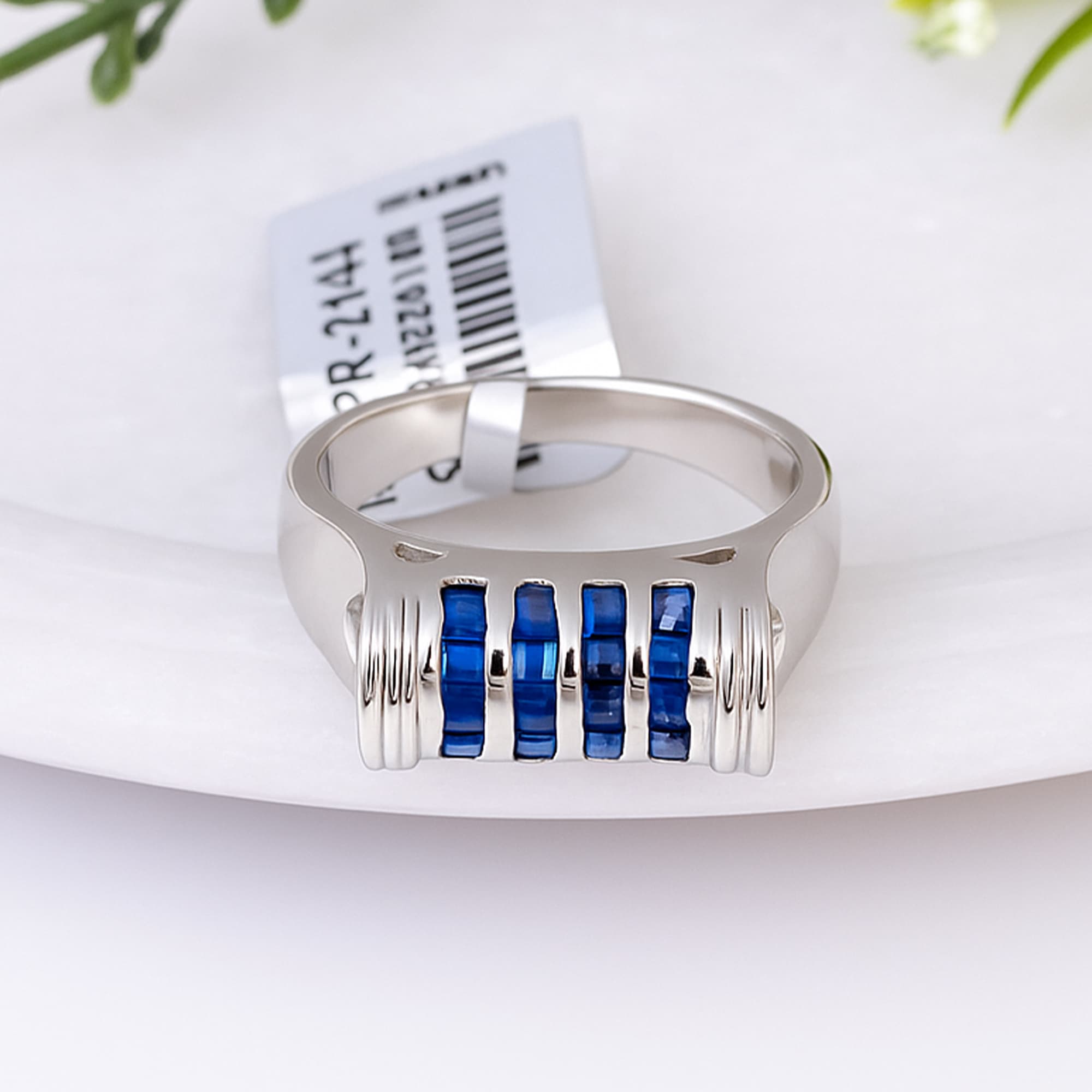 Blue Sapphire Channel Band Ring