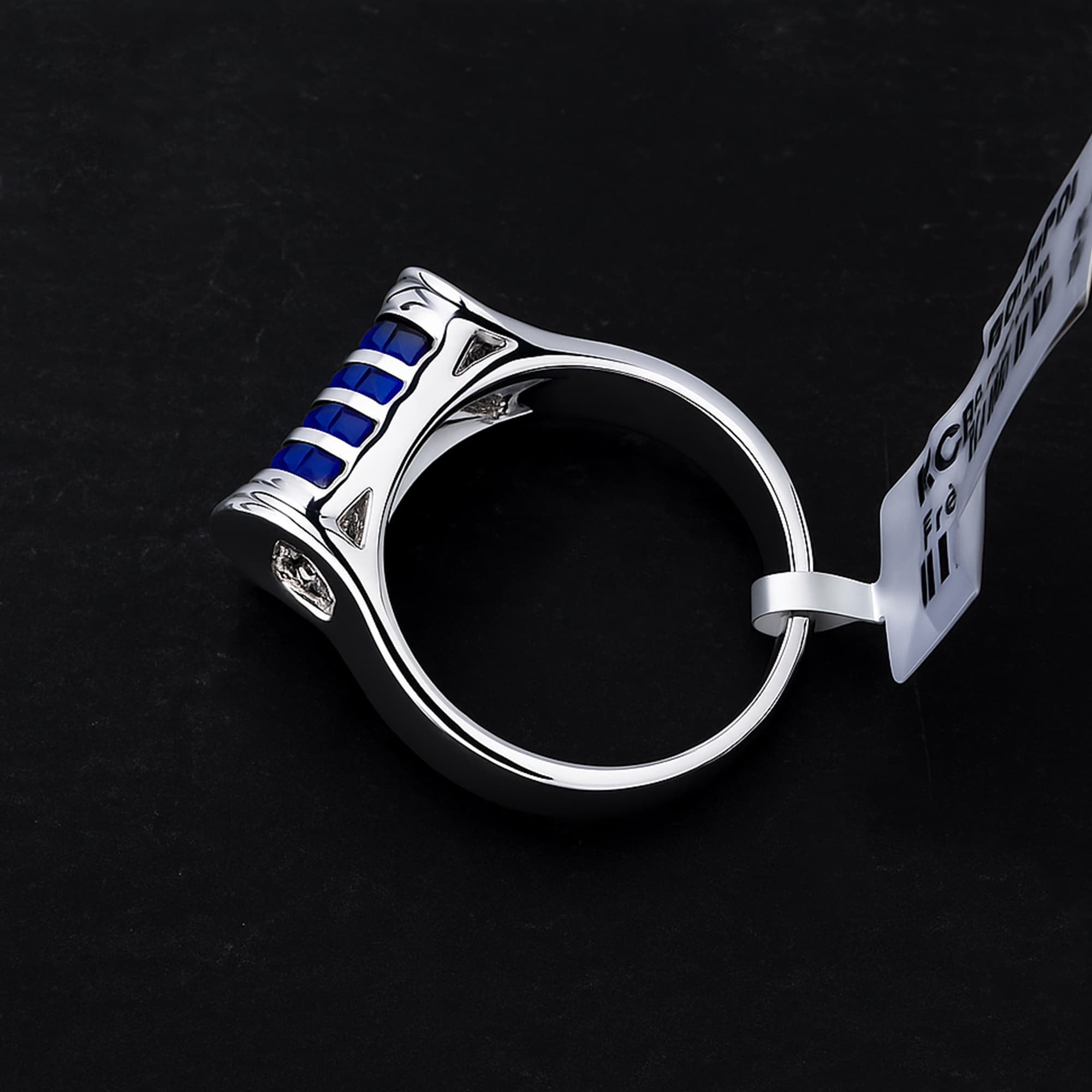 Blue Sapphire Channel Band Ring