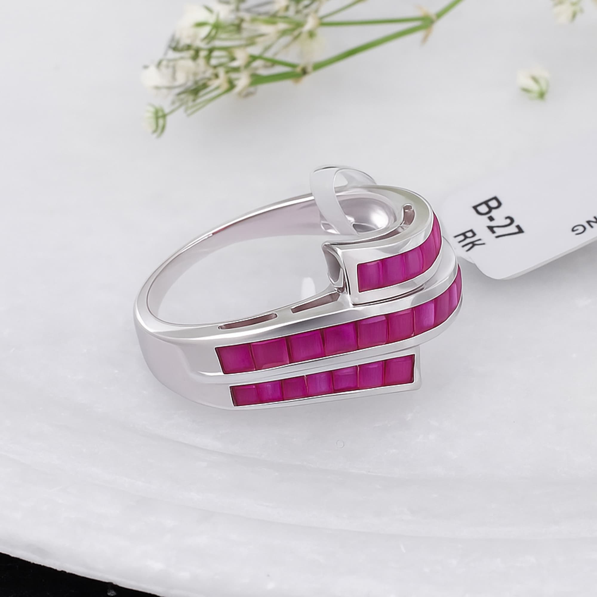 Ruby Ribbon Channel Ring alternate view