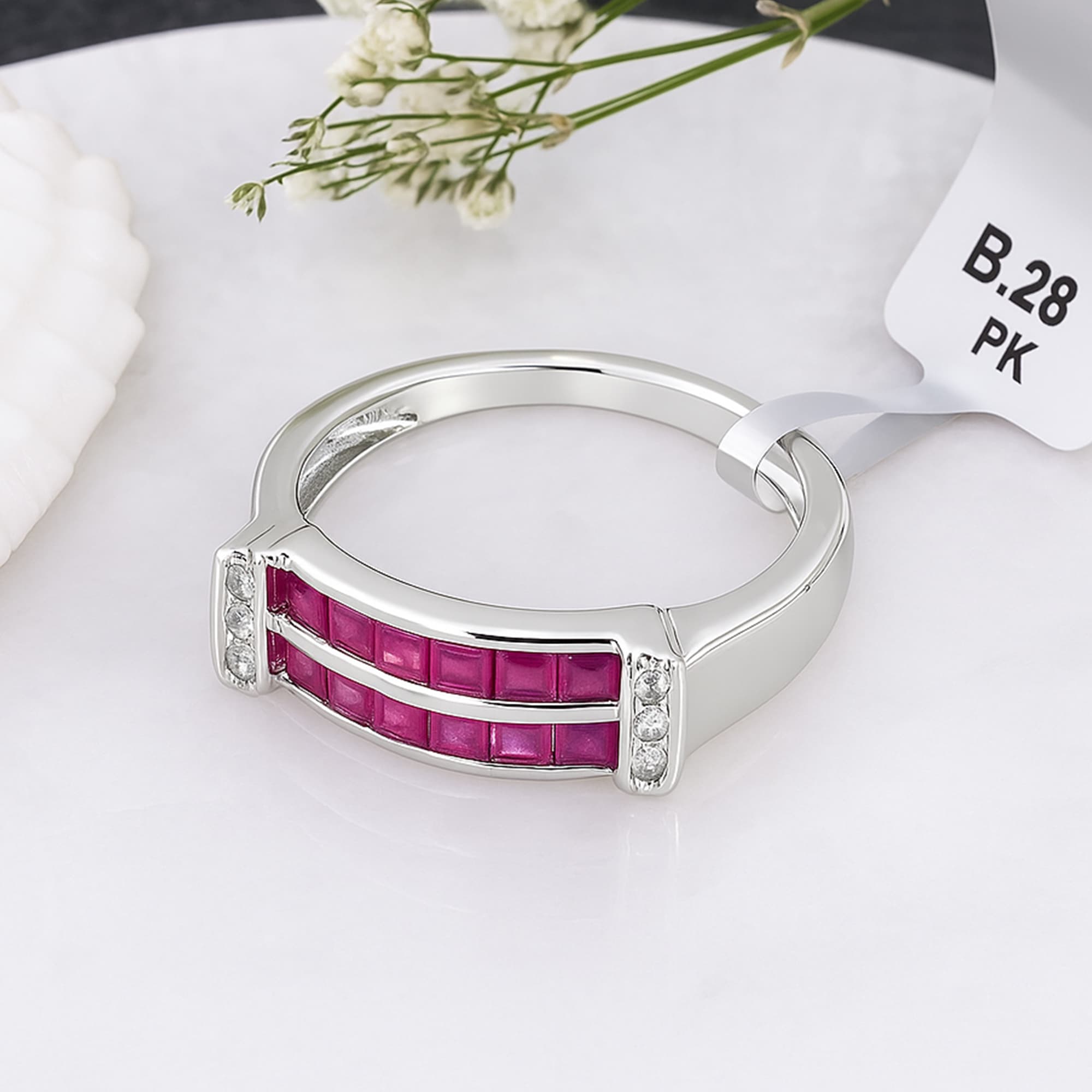 Ruby Channel Bar Ring alternate view