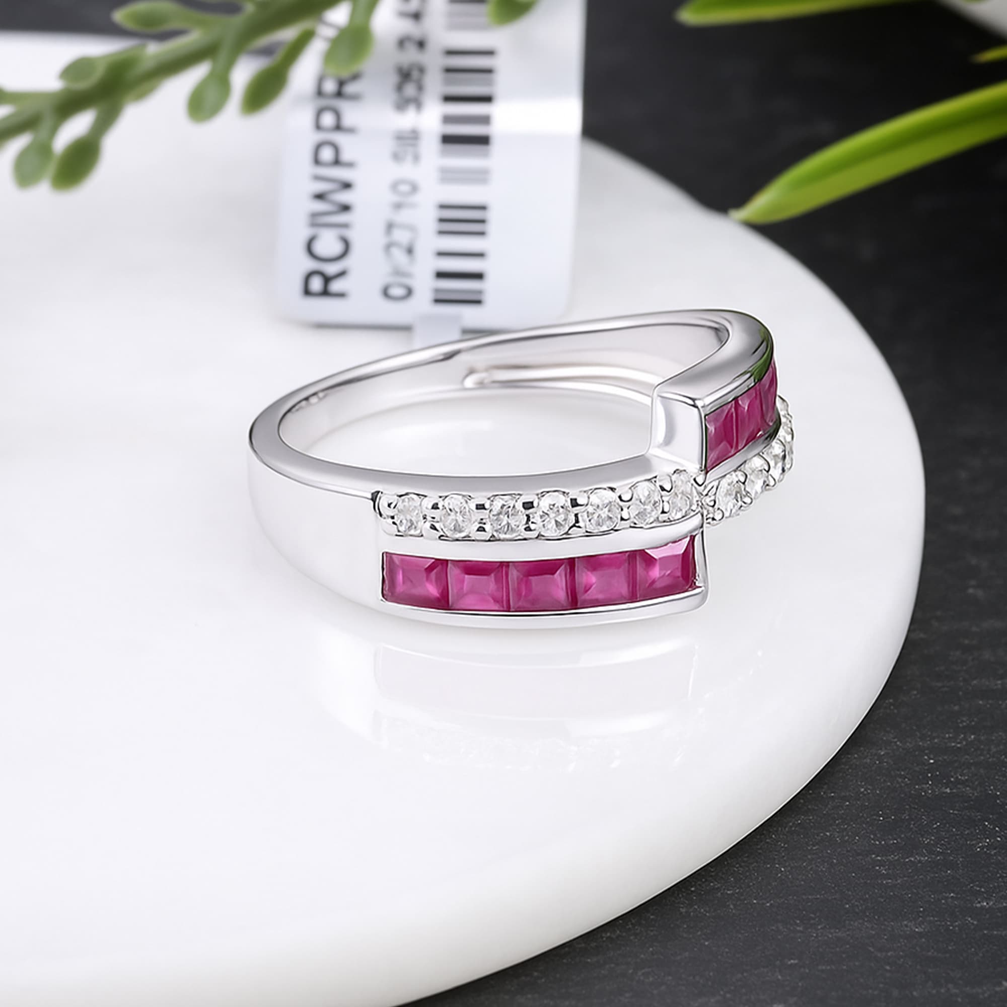 Ruby Diamond Open Cuff Ring