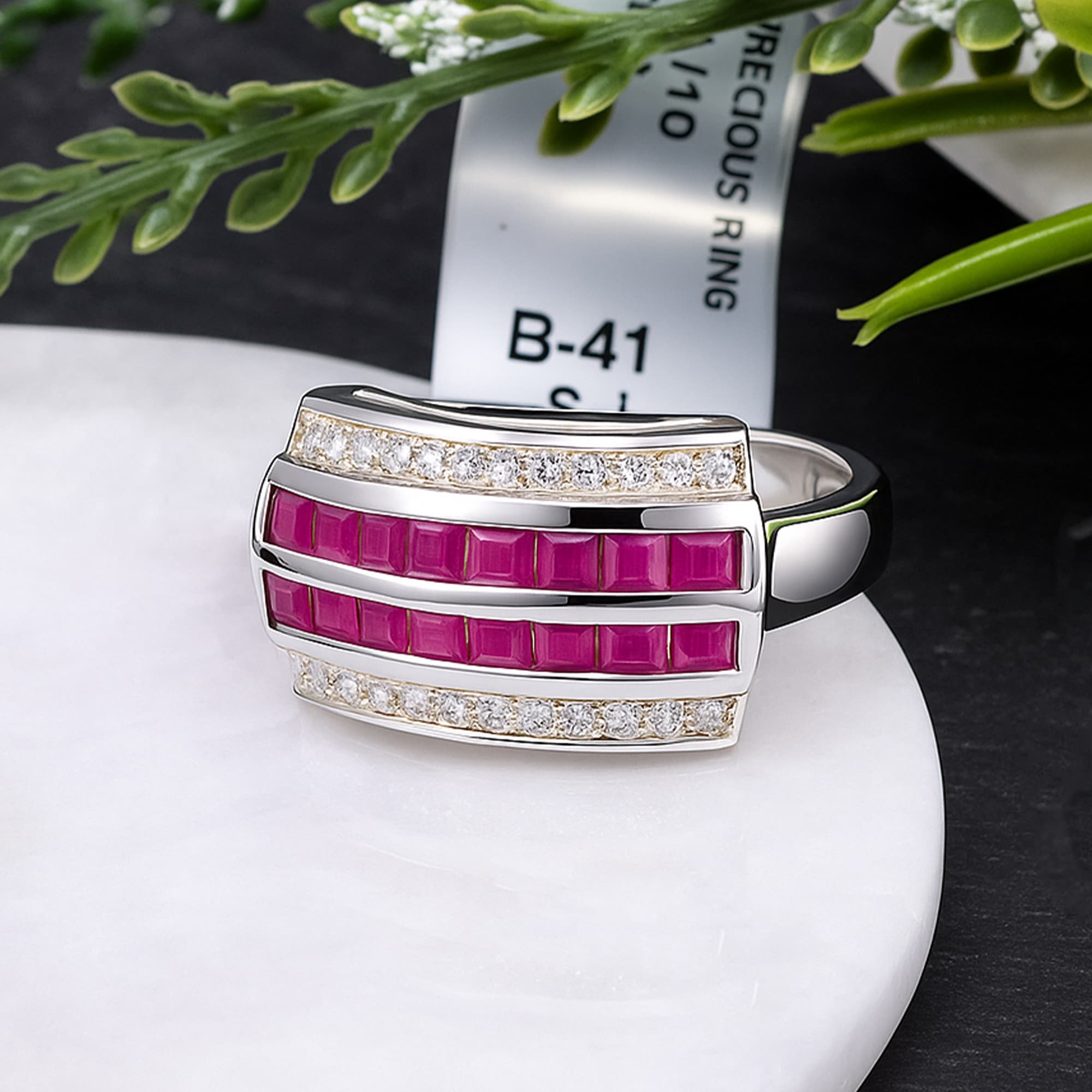 Royal Ruby Diamond Channel Ring alternate view