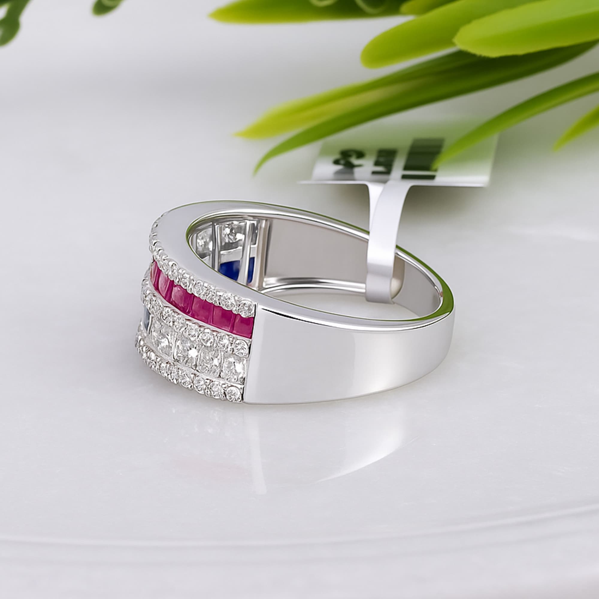 Royal Harmony Ruby Sapphire Diamond Ring