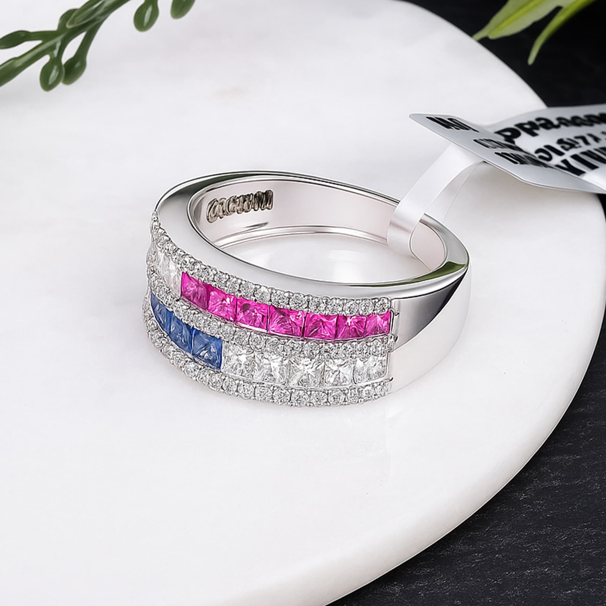 Royal Harmony Ruby Sapphire Diamond Ring