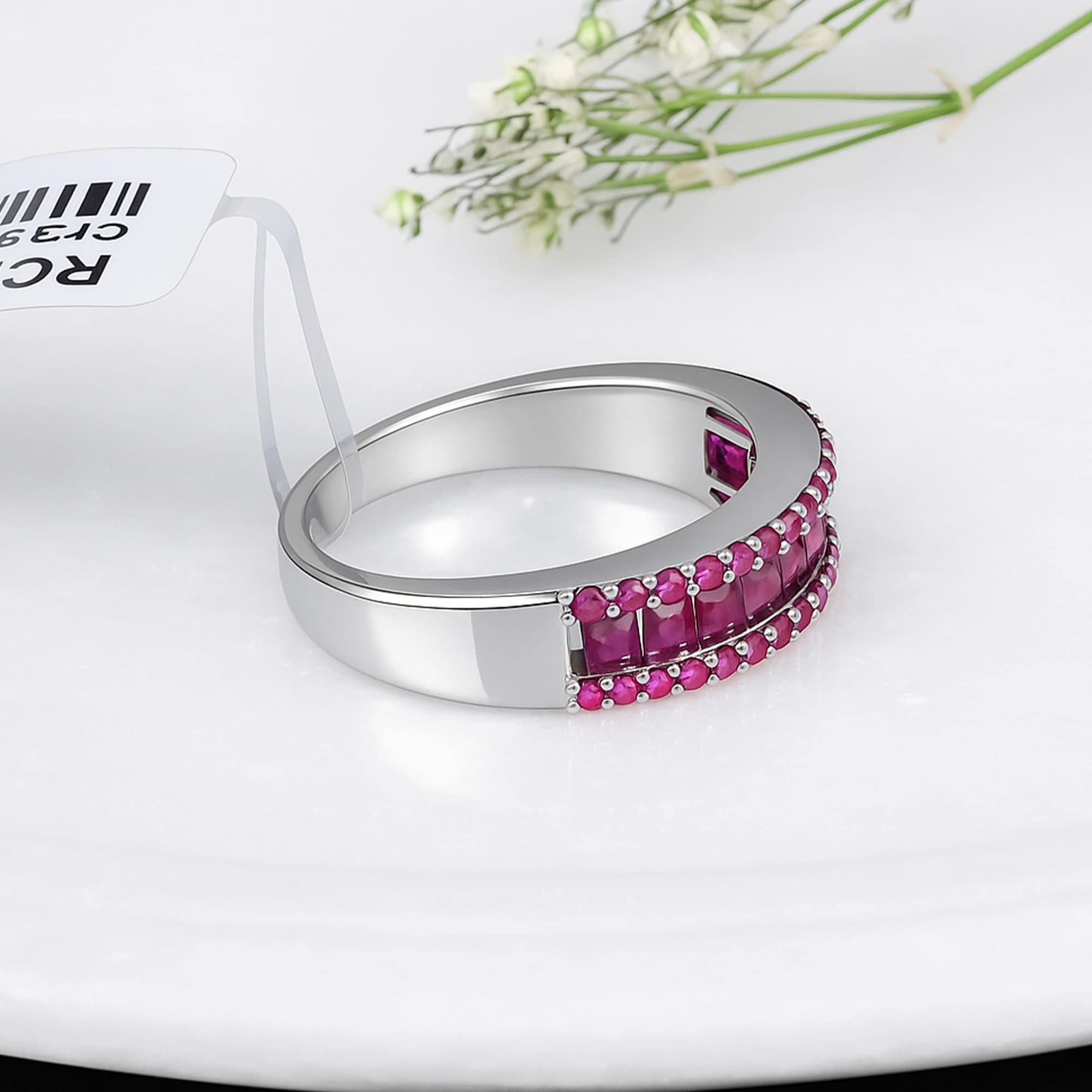Ruby Royale Half Eternity Ring alternate view