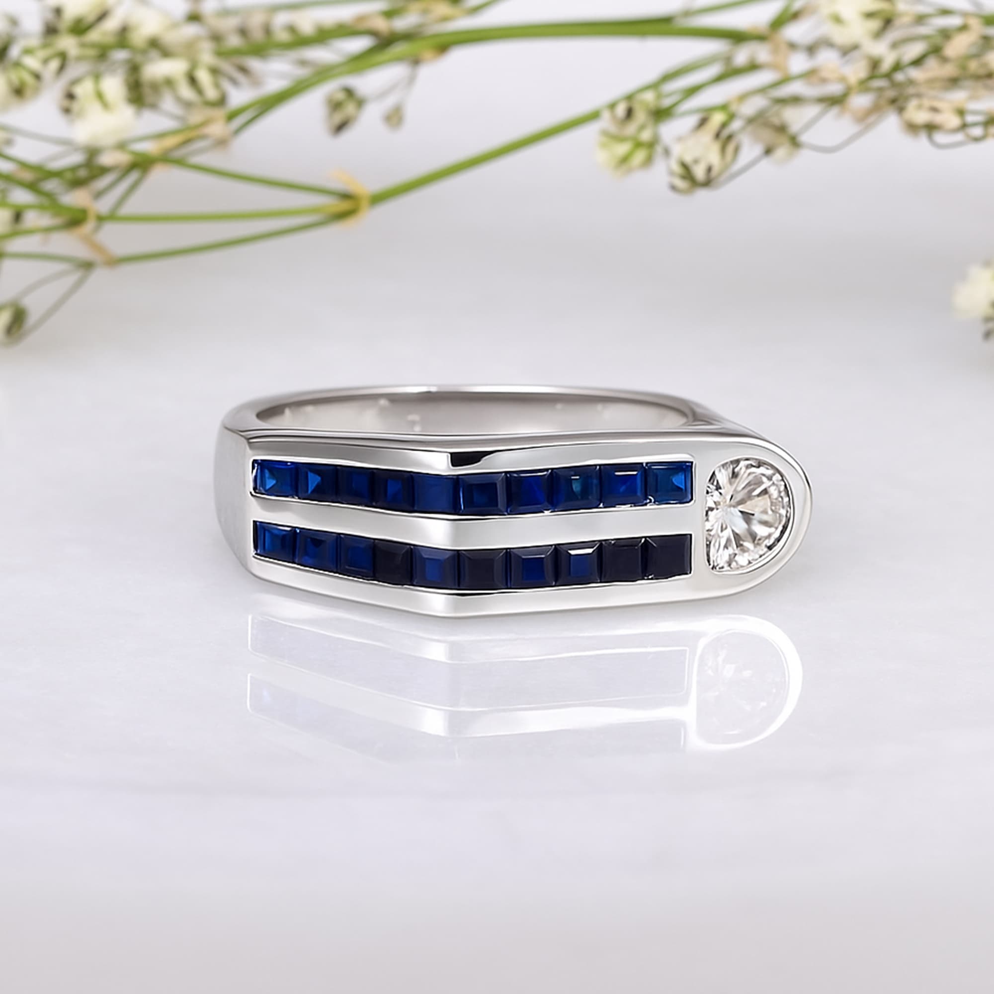 Royal Sapphire Horizon Ring alternate view