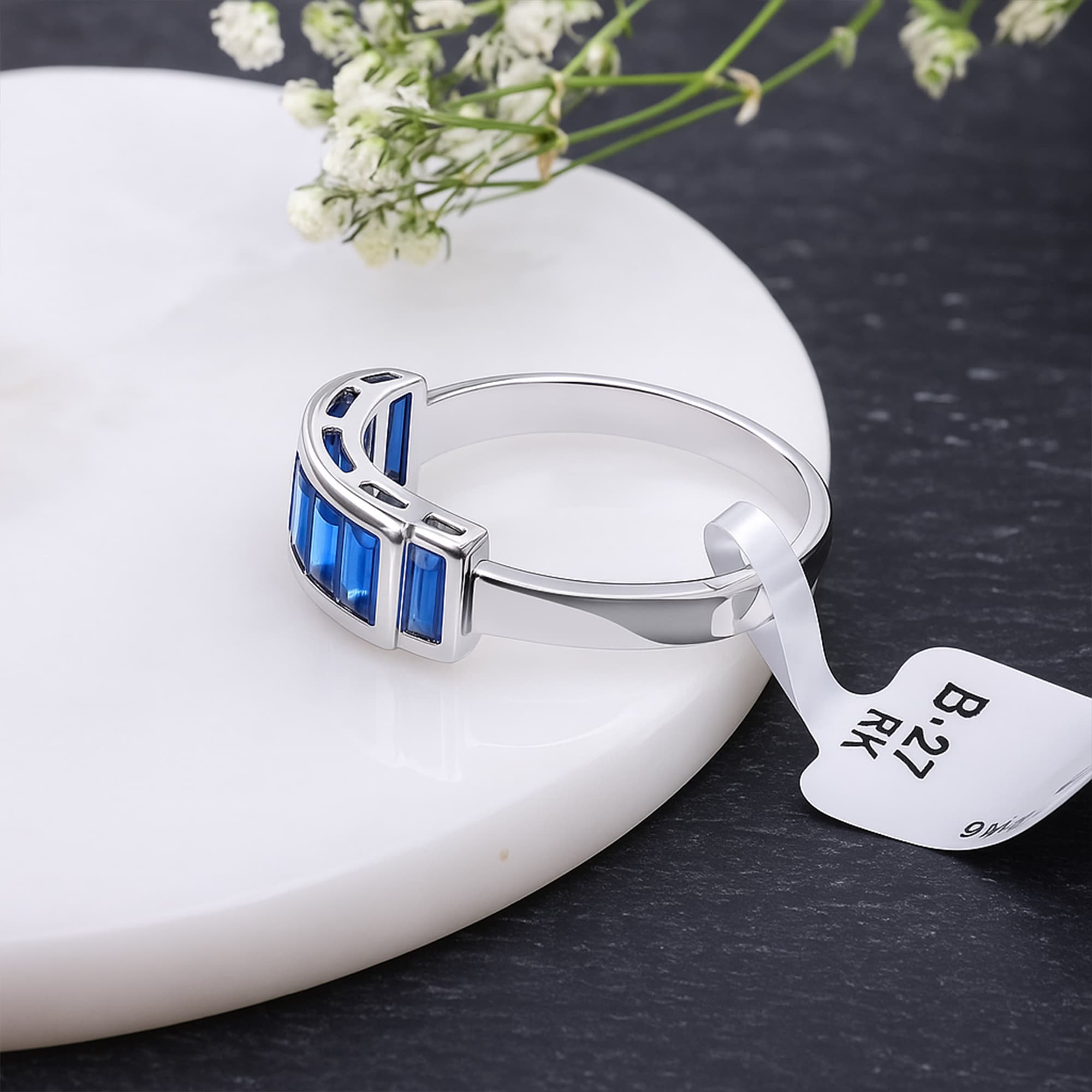 Azure Bar Sapphire Ring